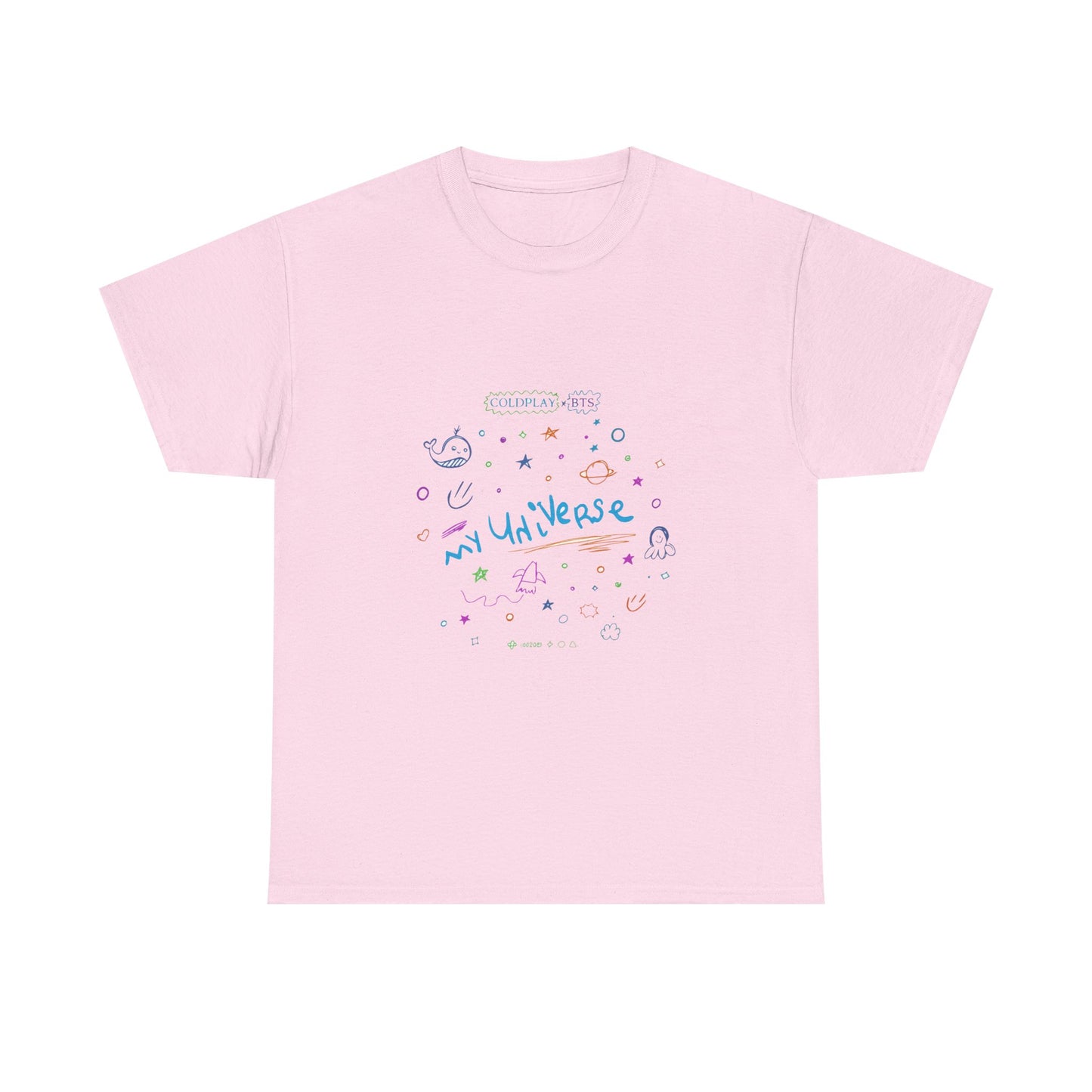 Neon Space Doodles Unisex Cotton Tee Printify