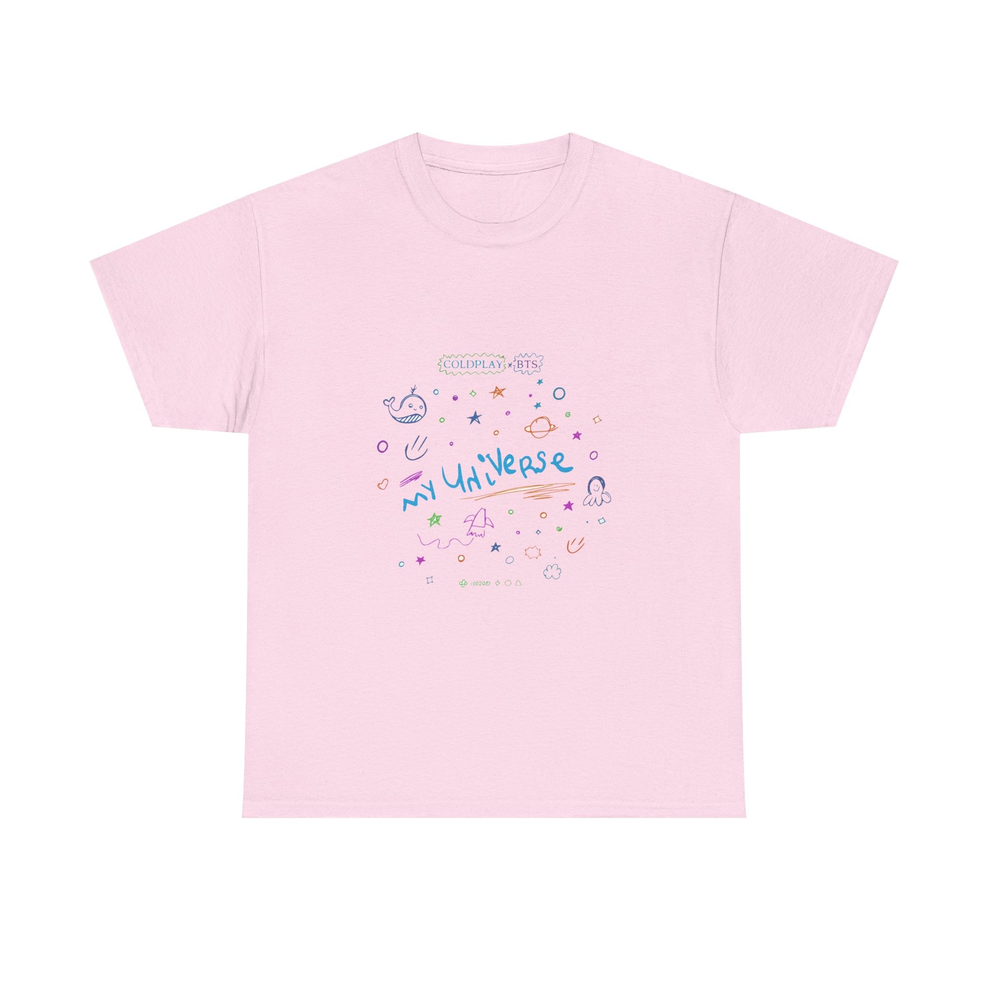 Neon Space Doodles Unisex Cotton Tee Printify
