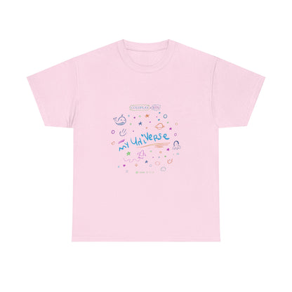Neon Space Doodles Unisex Cotton Tee Printify