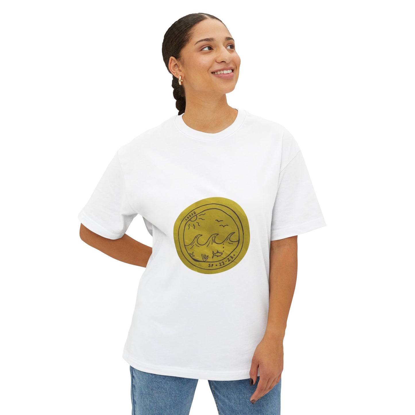 Ocean Wave Unisex Oversized Boxy Tee - snazzymerch