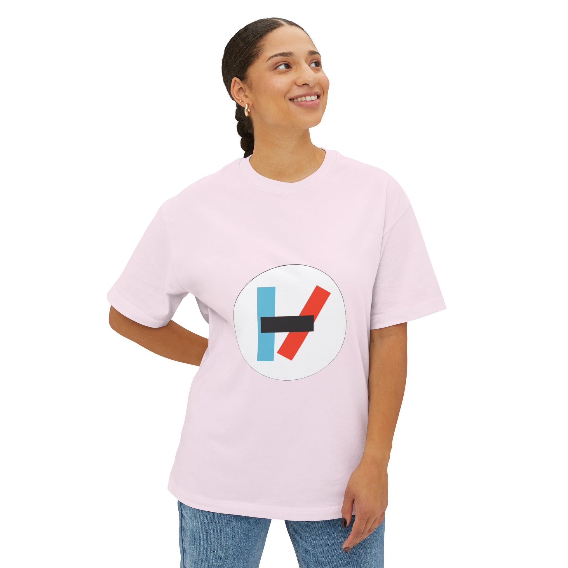 Circle Flame Unisex Oversized Boxy Tee - snazzymerch