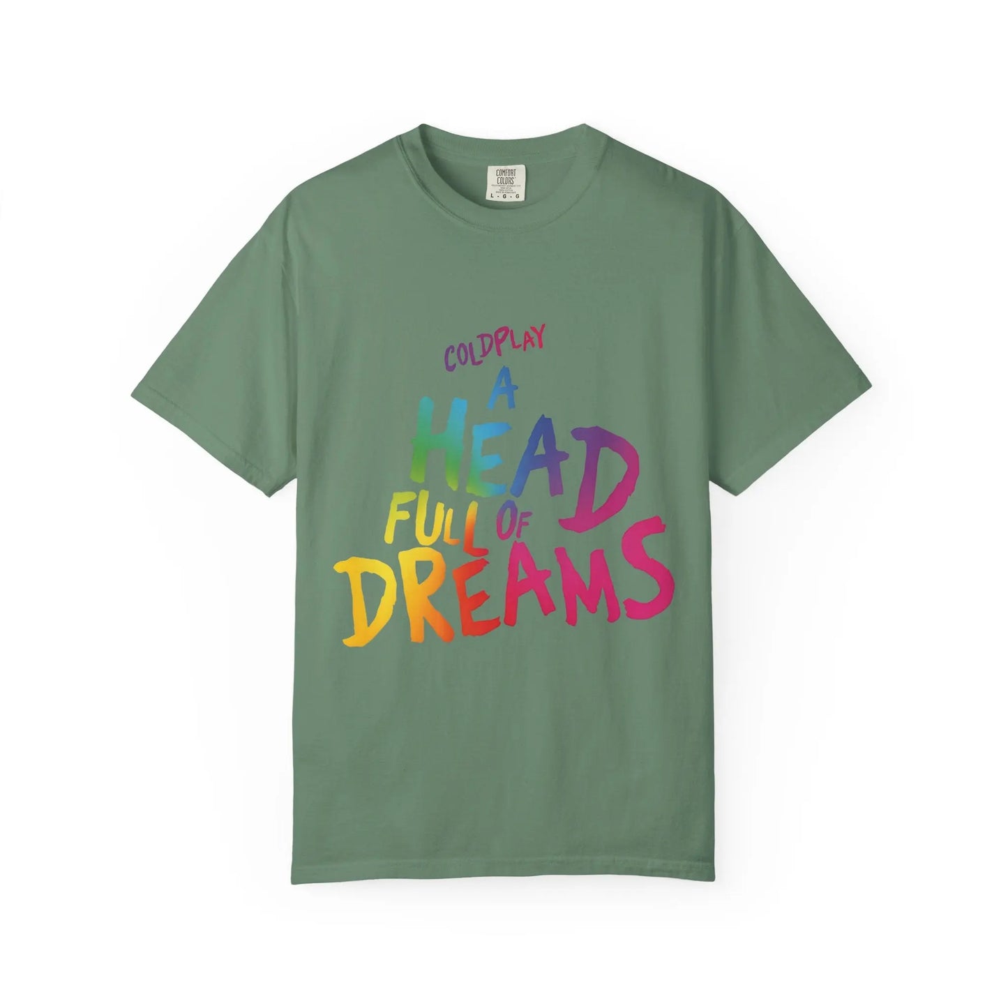 Unisex Garment-Dyed T-Shirt Inspired by Coldplay’s Iconic A Head Full of Dreams Printify