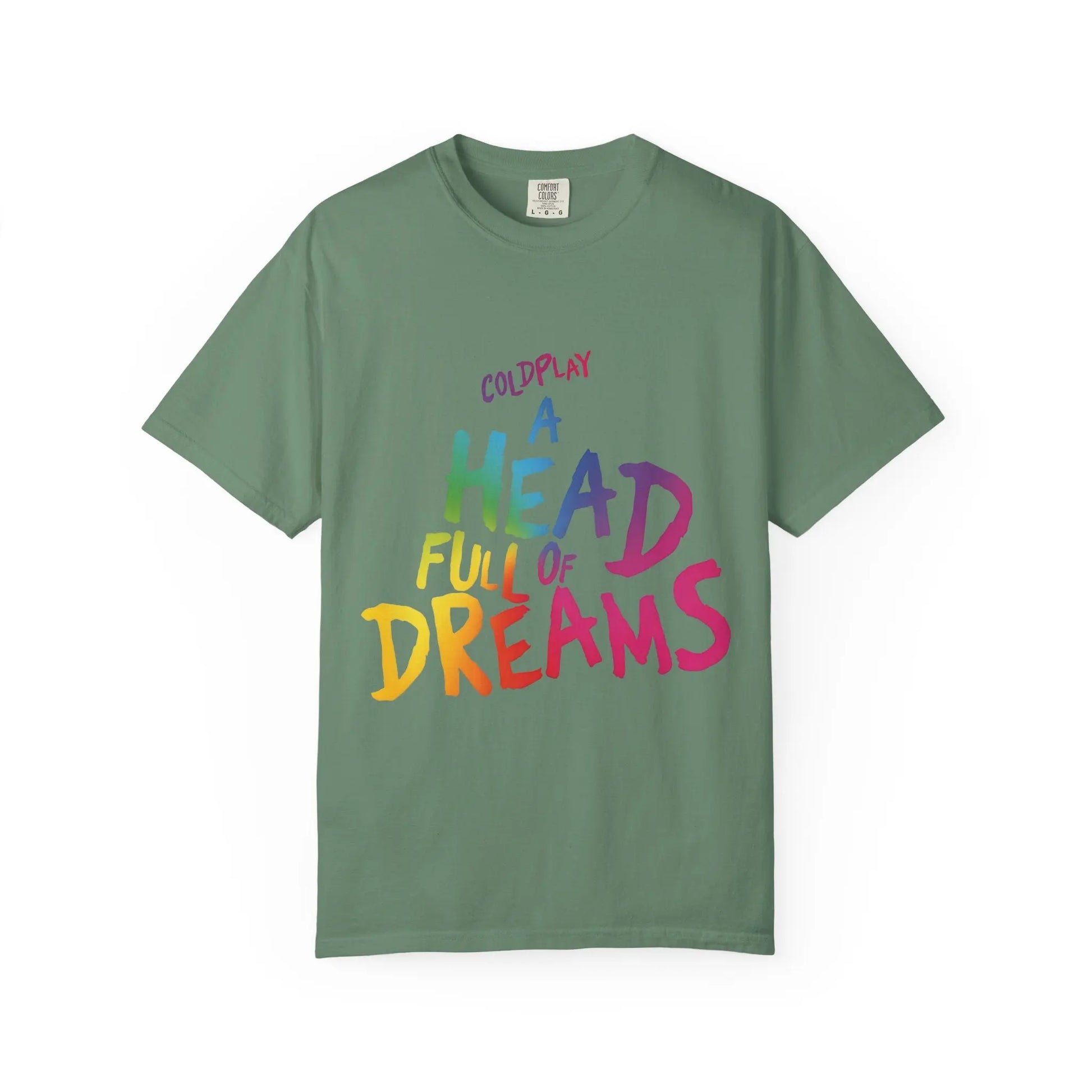 Unisex Garment-Dyed T-Shirt Inspired by Coldplay’s Iconic A Head Full of Dreams Printify