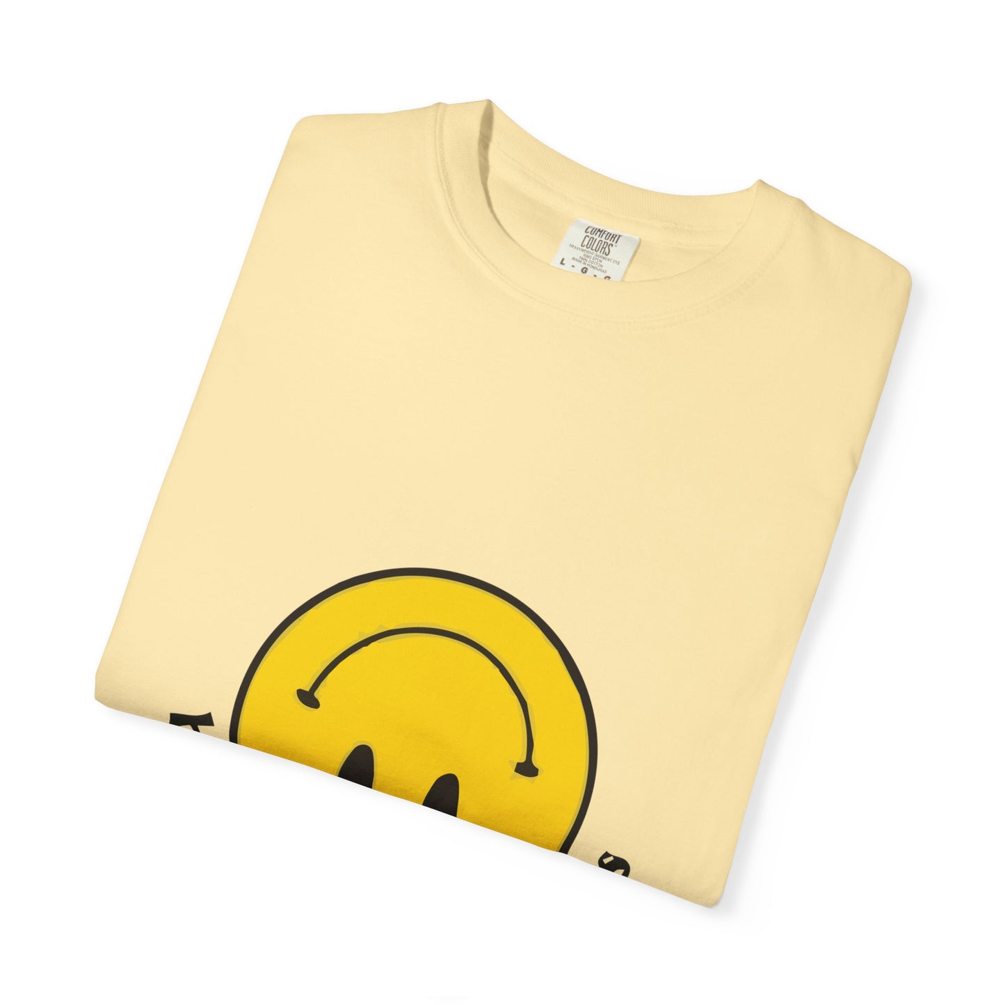Yellow Smiley Unisex Garment-Dyed T-shirt - snazzymerch