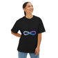 Cosmic Infinity Loop Unisex Oversized Boxy Tee Printify