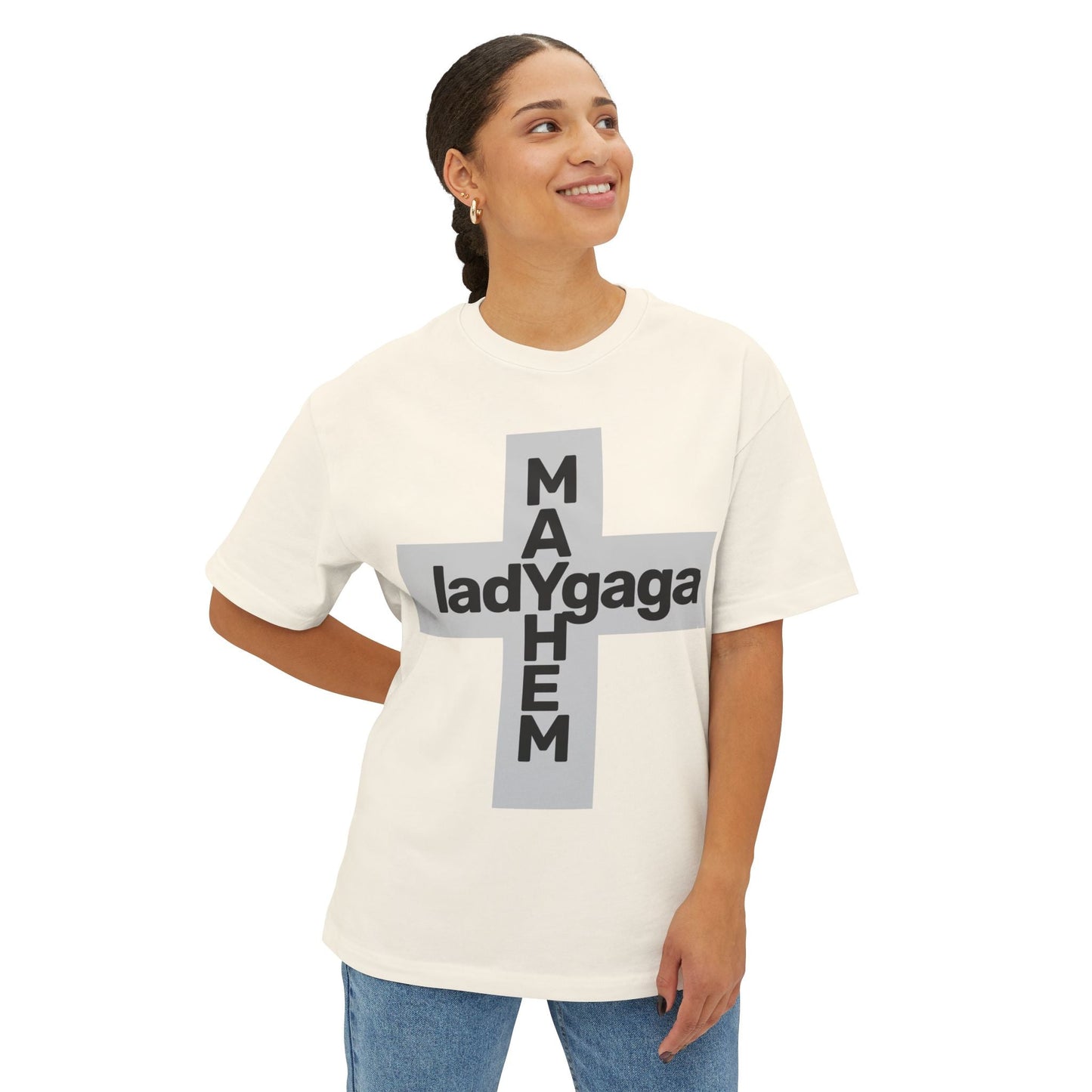 Lady Cross Mayhem-Unisex Oversized Tee Printify