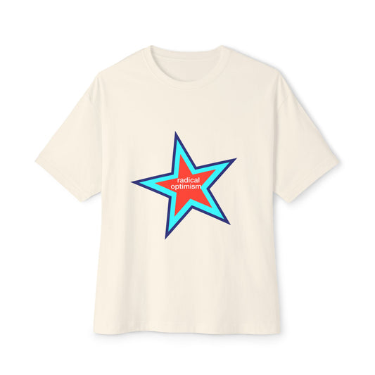 Power of Positivity Star Unisex Oversized Boxy Tee - snazzymerch