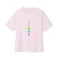 Rainbow Lunar Phases Unisex Oversized Boxy Tee Printify