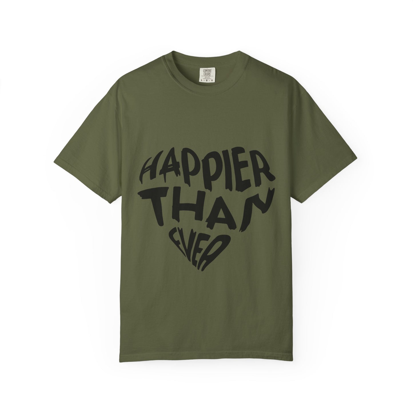 Billie Eilish Inspired Dyed T-shirt – Happier Heart Lettering Edition Printify