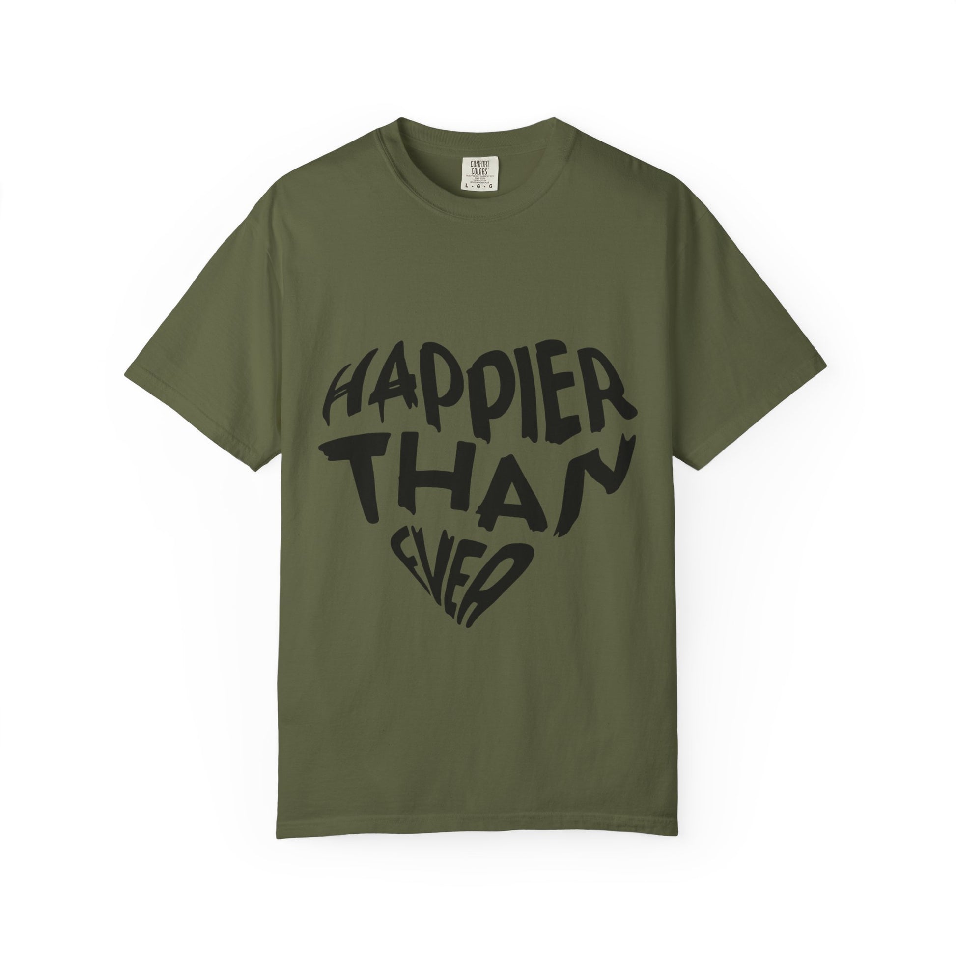 Billie Eilish Inspired Dyed T-shirt – Happier Heart Lettering Edition Printify