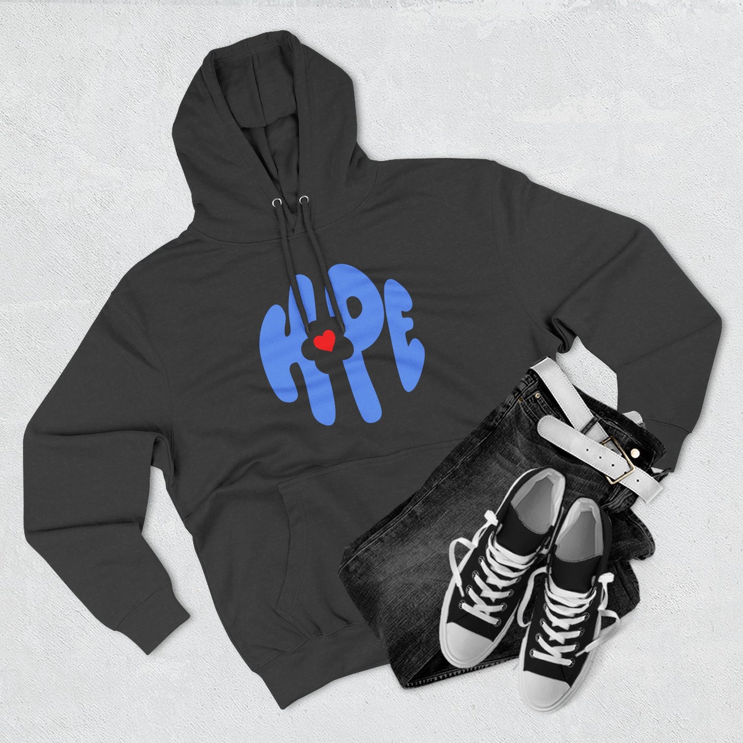 Heart of Hope Retro Three-Panel Fleece Hoodie - snazzymerch