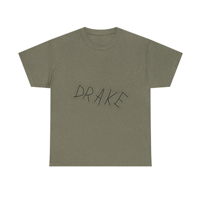 Dra-ke Graffiti Script Heavy Cotton Tee Printify