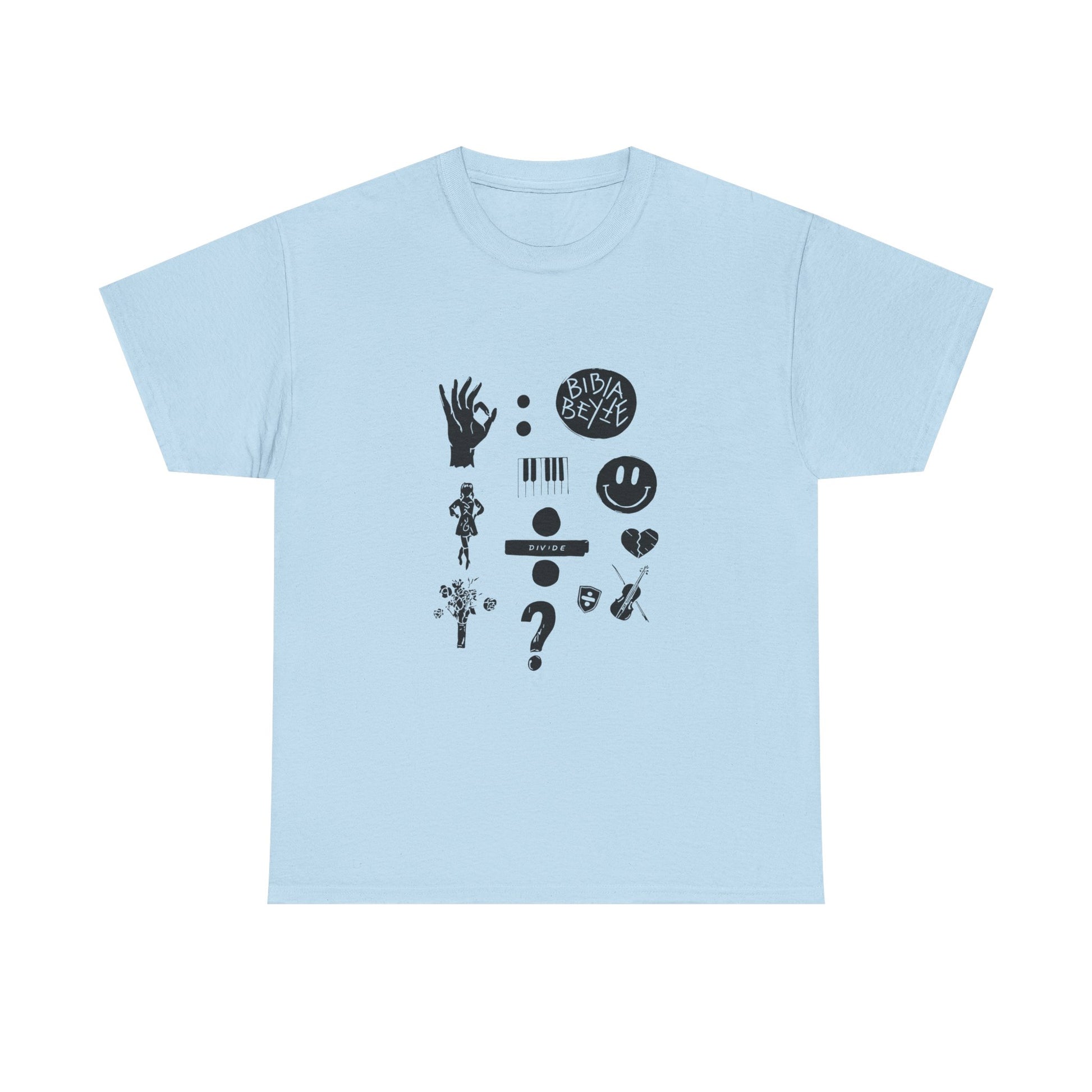 Ocean Wave with Heart Outline Unisex Heavy Cotton Tee Printify