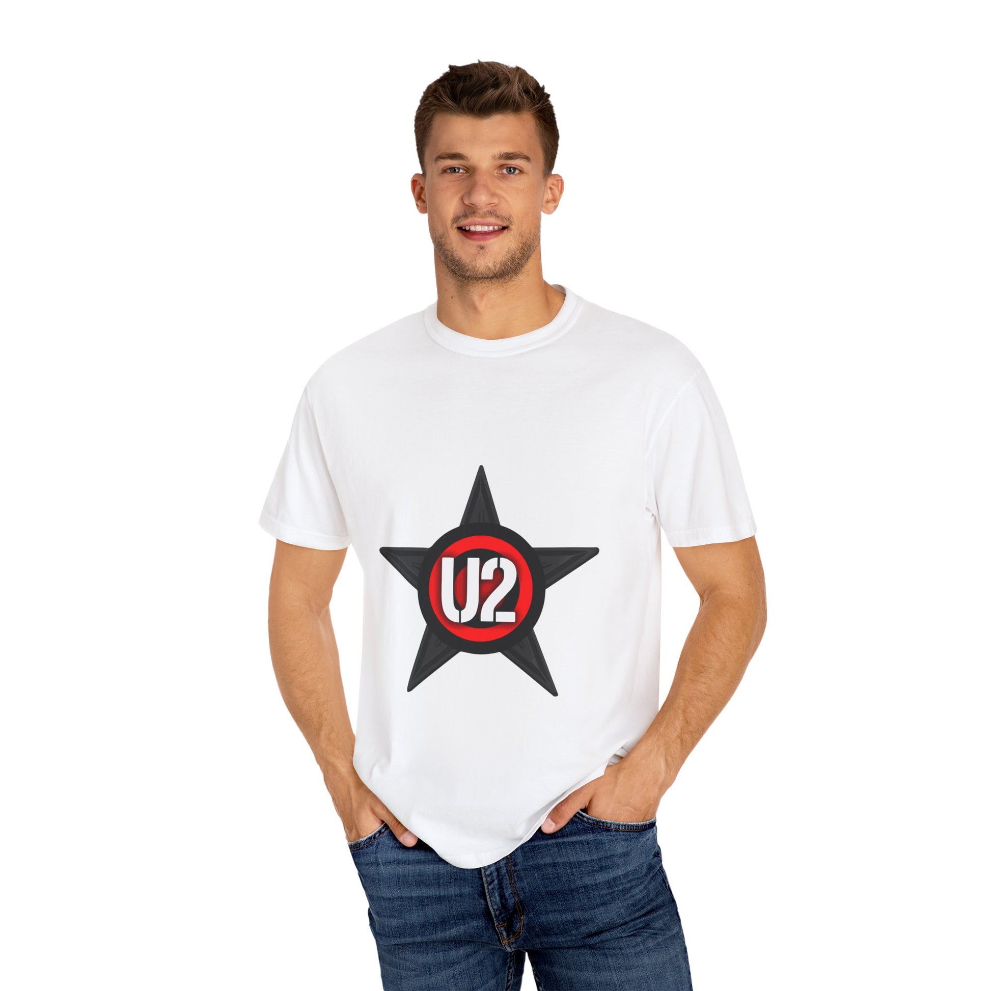 Retro Star Emblem Unisex Garment-Dyed T-shirt - snazzymerch