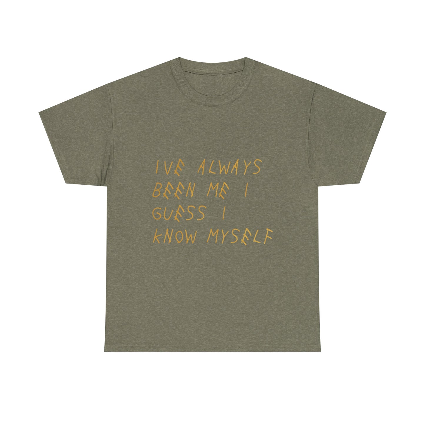 Know Myself Lyric Script Heavy Cotton Tee Printify