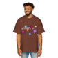 Rainbow Spark Burst Men's Heavy Oversized Tee - snazzymerch