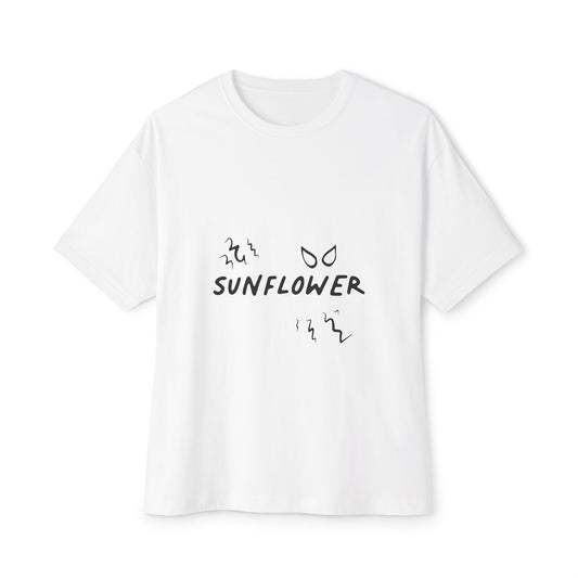 Yellow Barbed Wire Disc Unisex Oversized Boxy Tee Printify