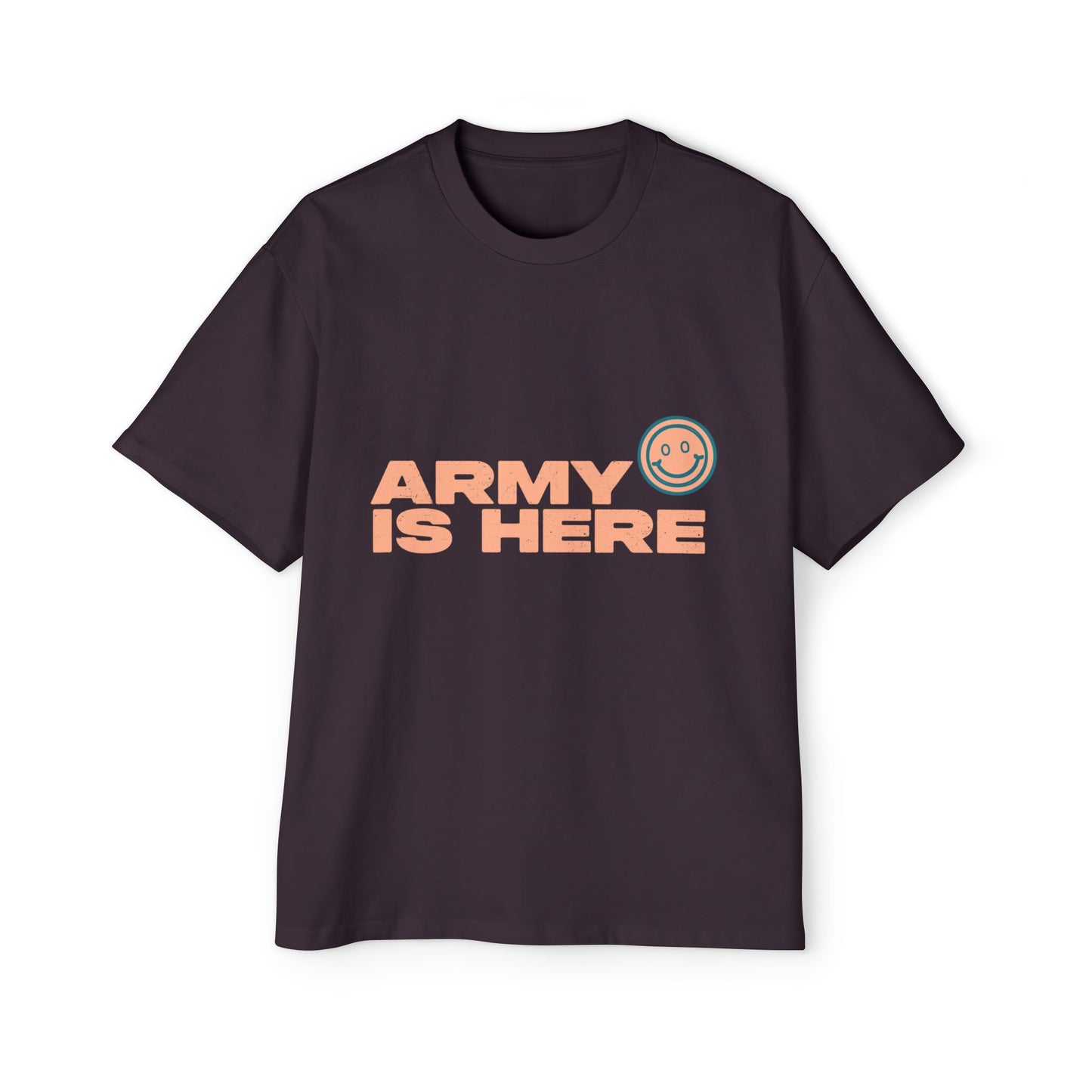 Smiley Army Vibe Men's Heavy Oversized Tee - snazzymerch