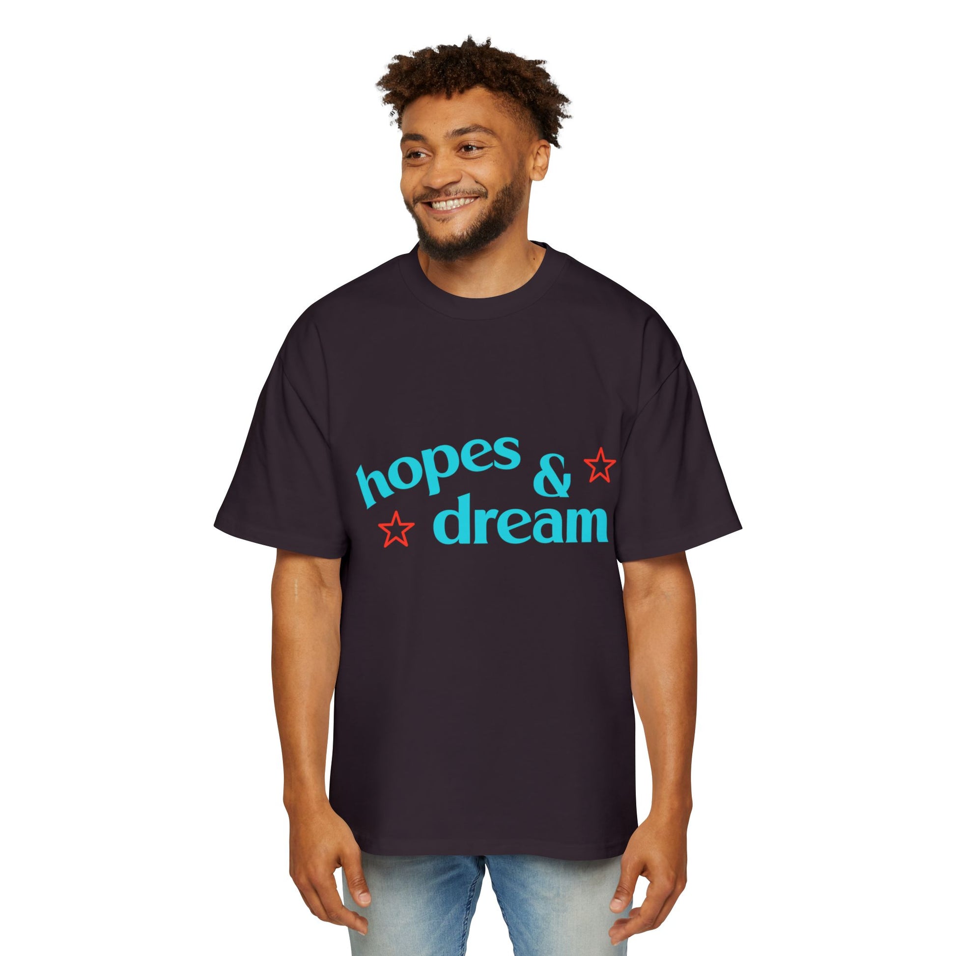Hopes & Dreams Star Men's Heavy Oversized Tee - snazzymerch