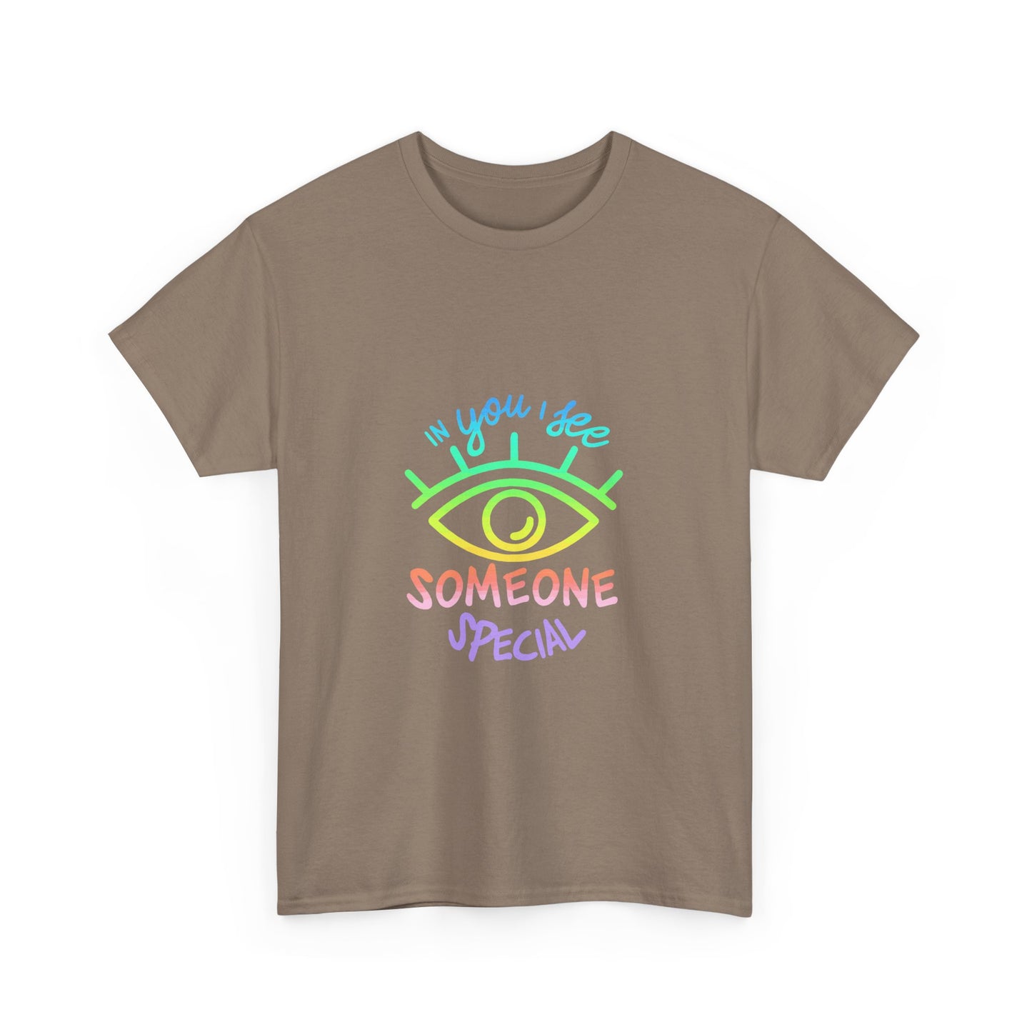 Vibrant Eye and Text Unisex Cotton Tee Printify