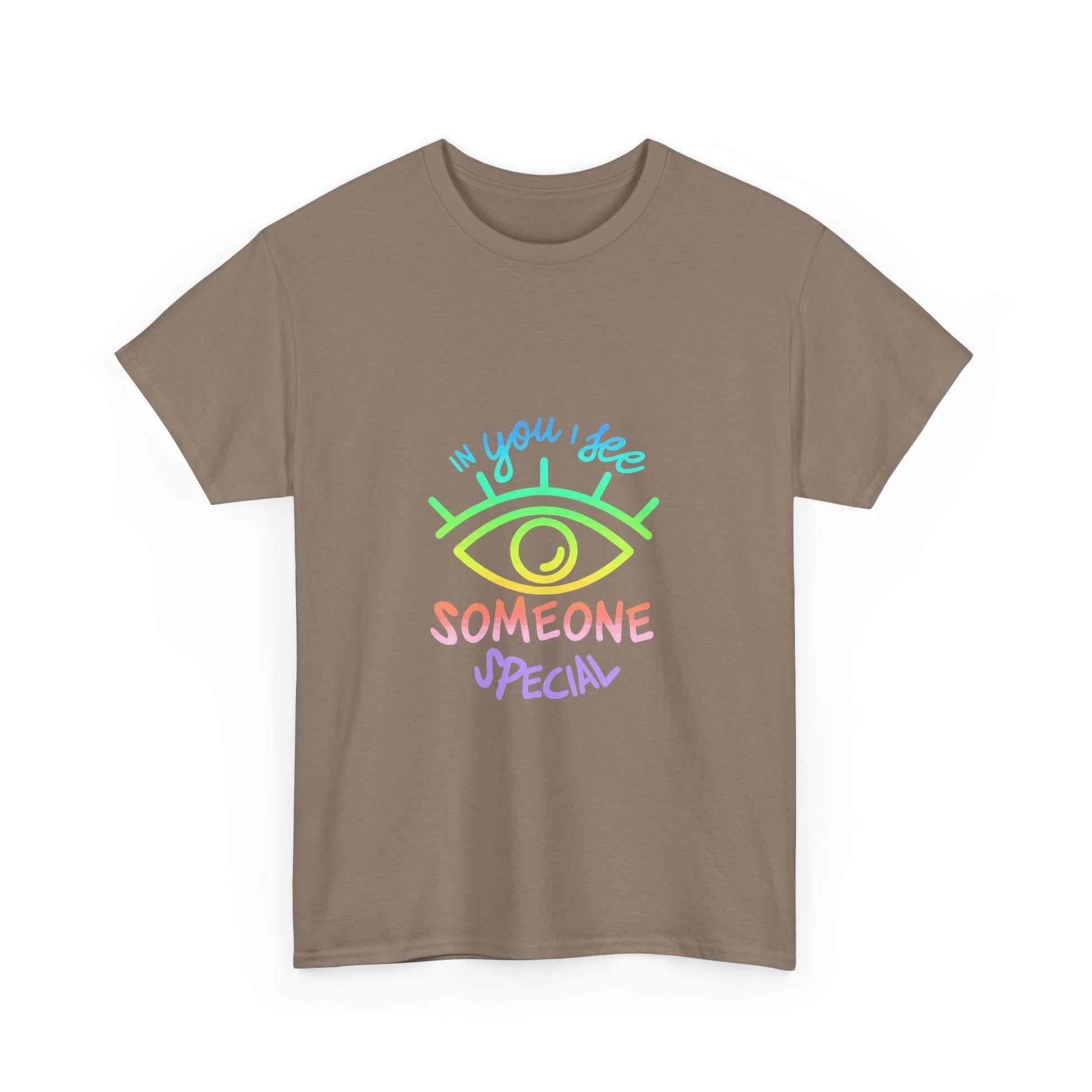 Vibrant Eye and Text Unisex Cotton Tee Printify