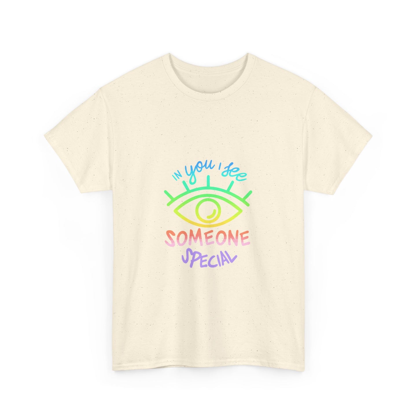 Vibrant Eye and Text Unisex Cotton Tee Printify