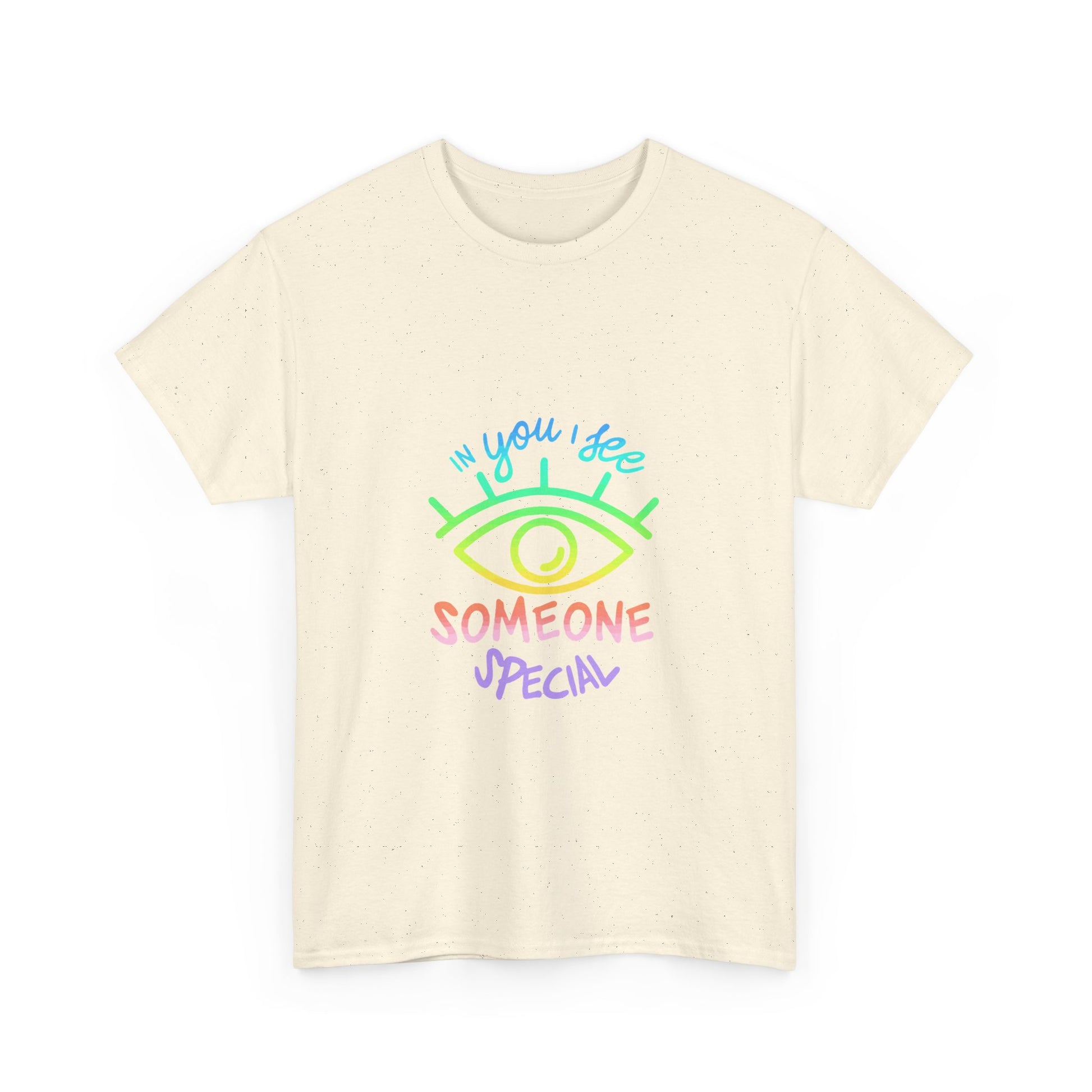 Vibrant Eye and Text Unisex Cotton Tee Printify