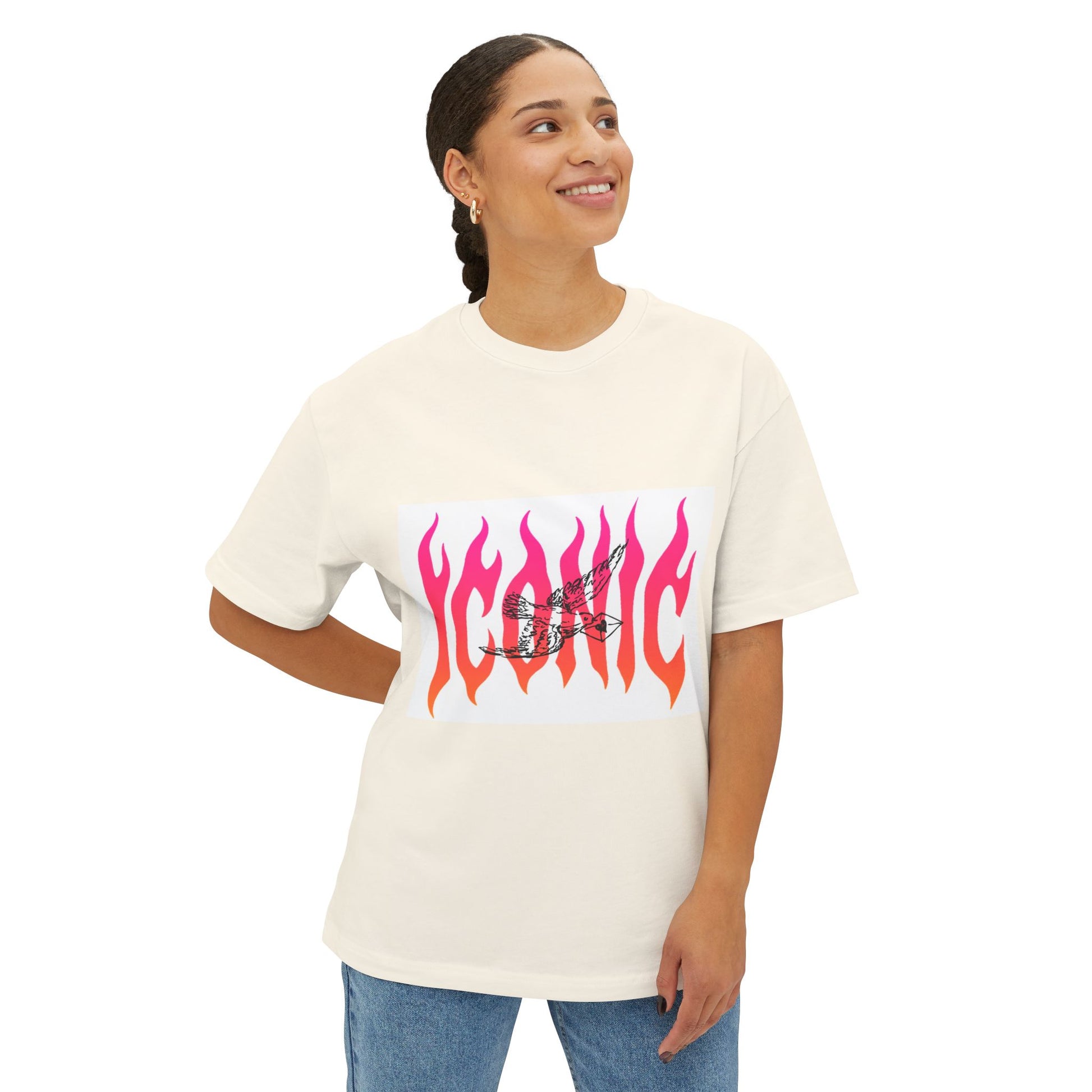 Flame Flight Iconic Unisex Oversized Boxy tee Printify