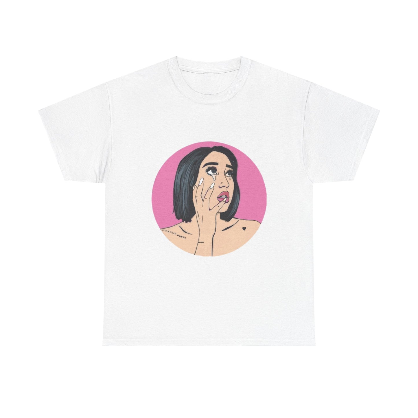Pop-Art Crying Girl Unisex Heavy Cotton Tee - snazzymerch