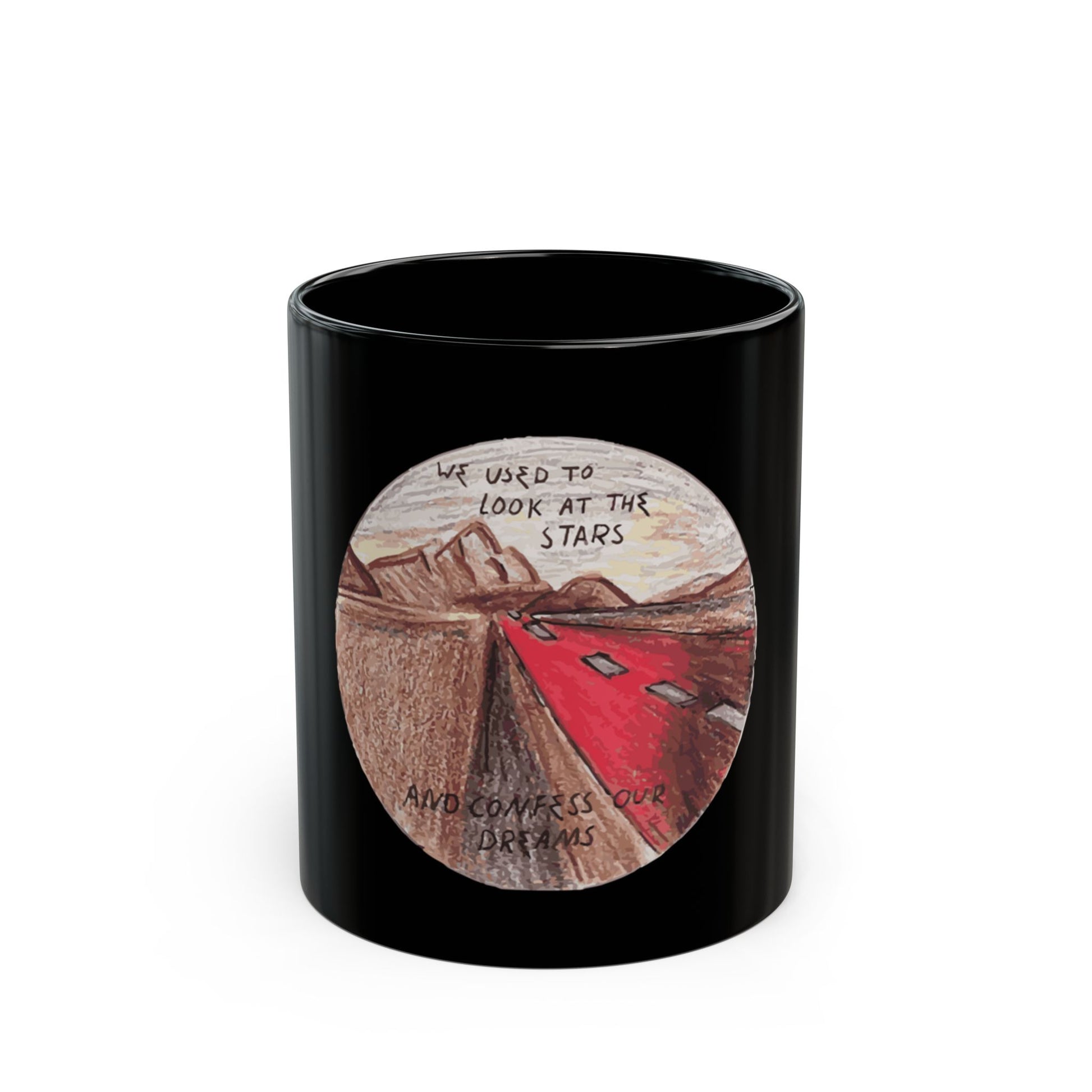 Hand-Drawn Desert Black Mug (11oz, 15oz) - snazzymerch