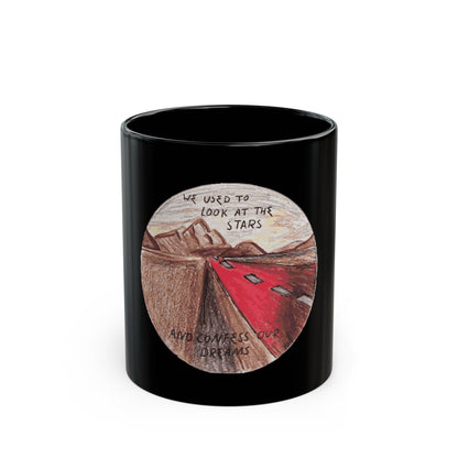Hand-Drawn Desert Black Mug (11oz, 15oz) - snazzymerch