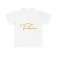 Take Care Gold Script Heavy Cotton Tee Printify