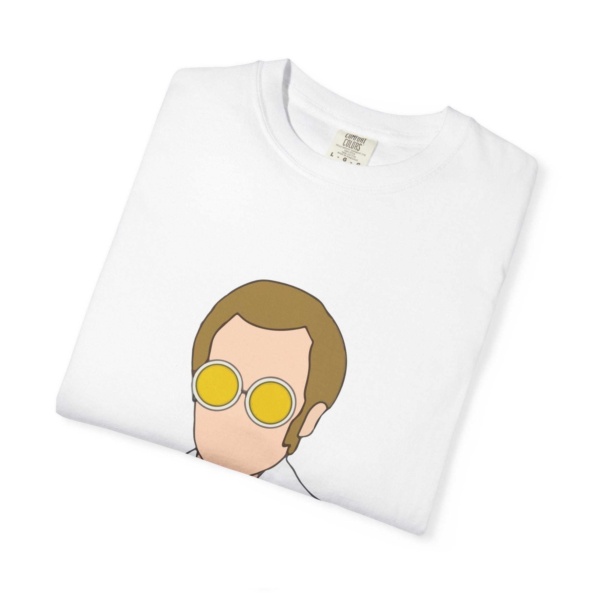 Yellow Glasses Portrait Unisex Garment-Dyed T-shirt - snazzymerch