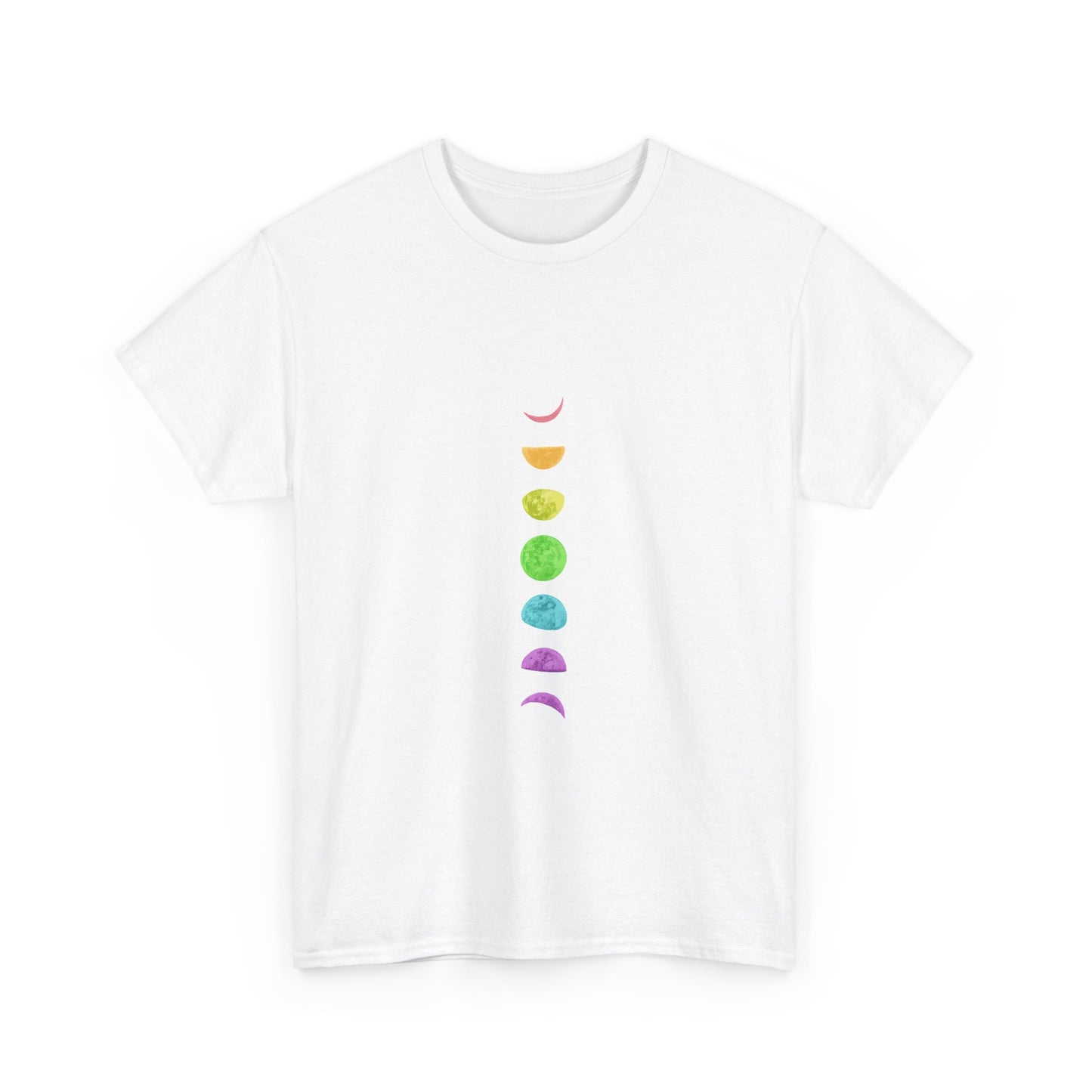 Rainbow Lunar Phases Unisex Cotton Tee Printify