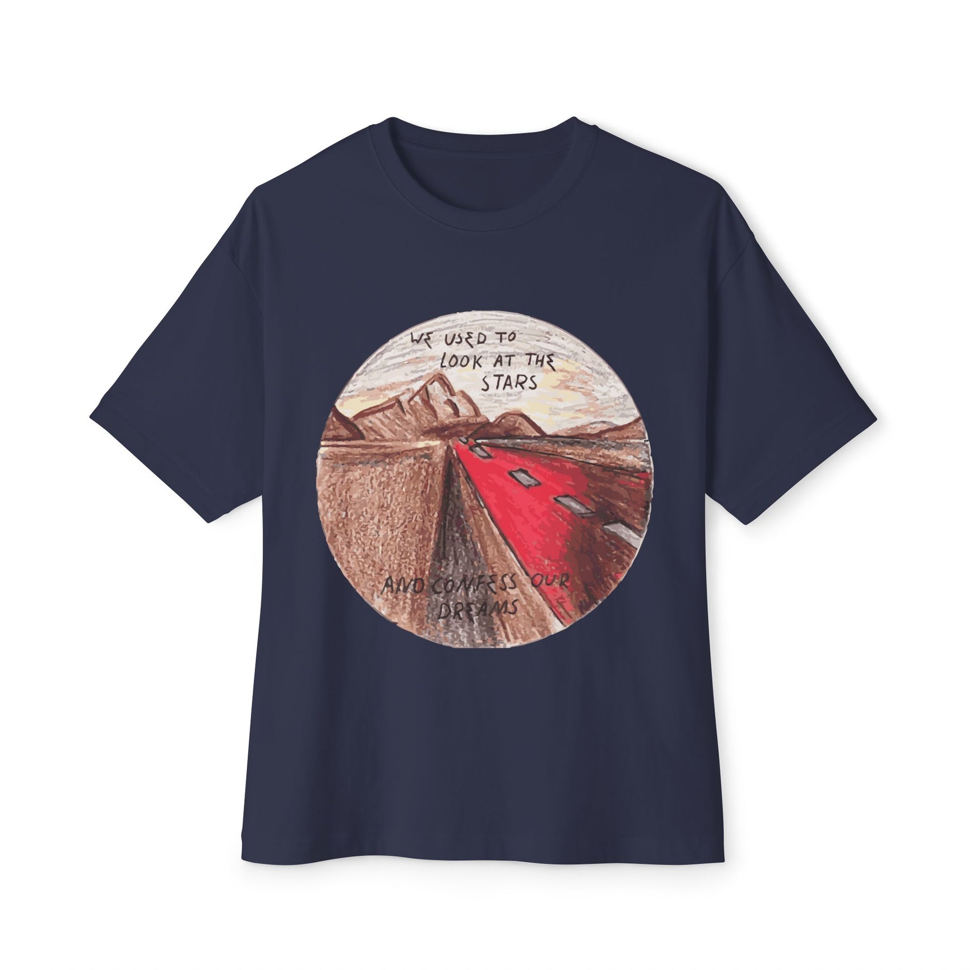 Hand-Drawn Desert Unisex Oversized Boxy Tee - snazzymerch