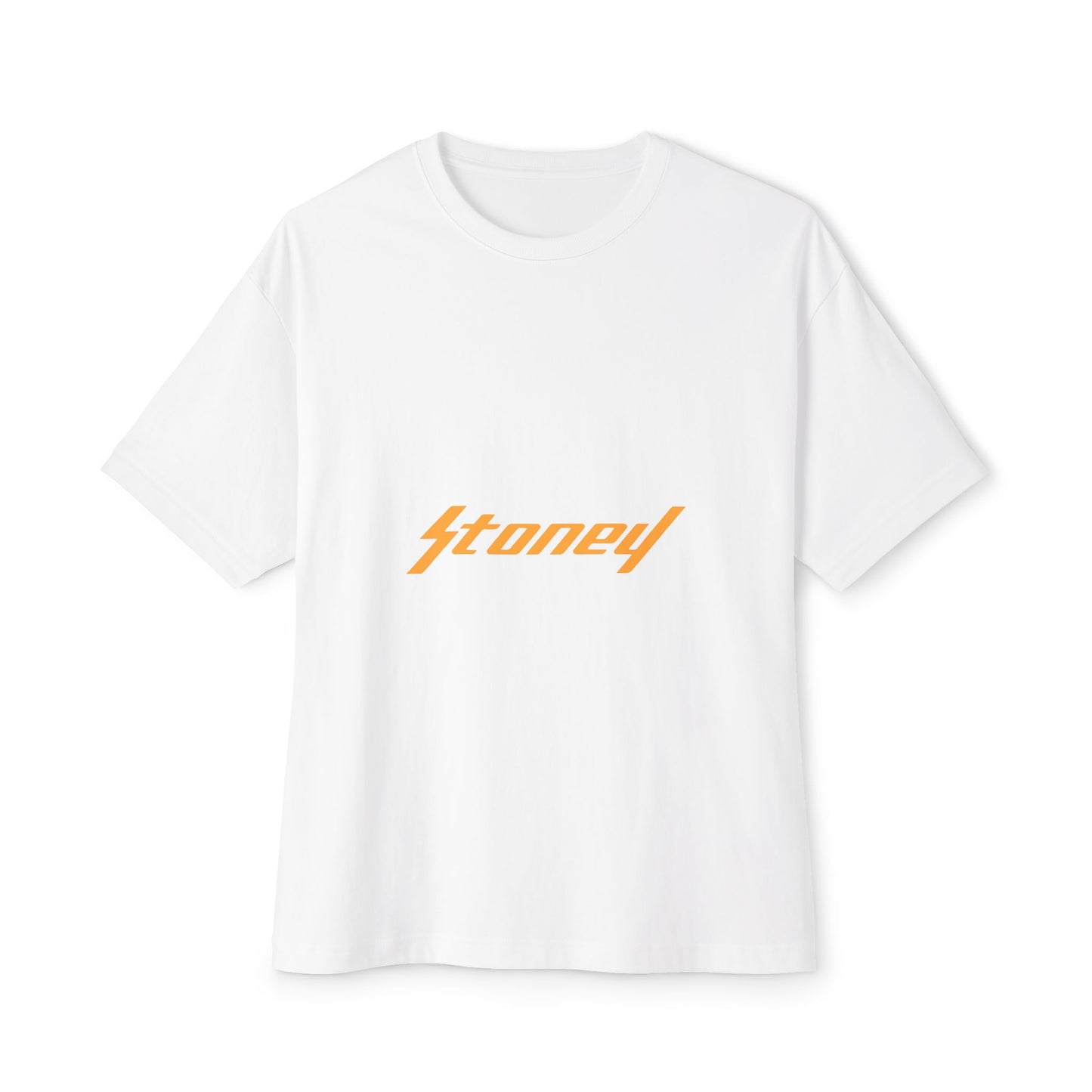 Orange Lightning Text Logo Unisex Oversized Boxy Tee Printify