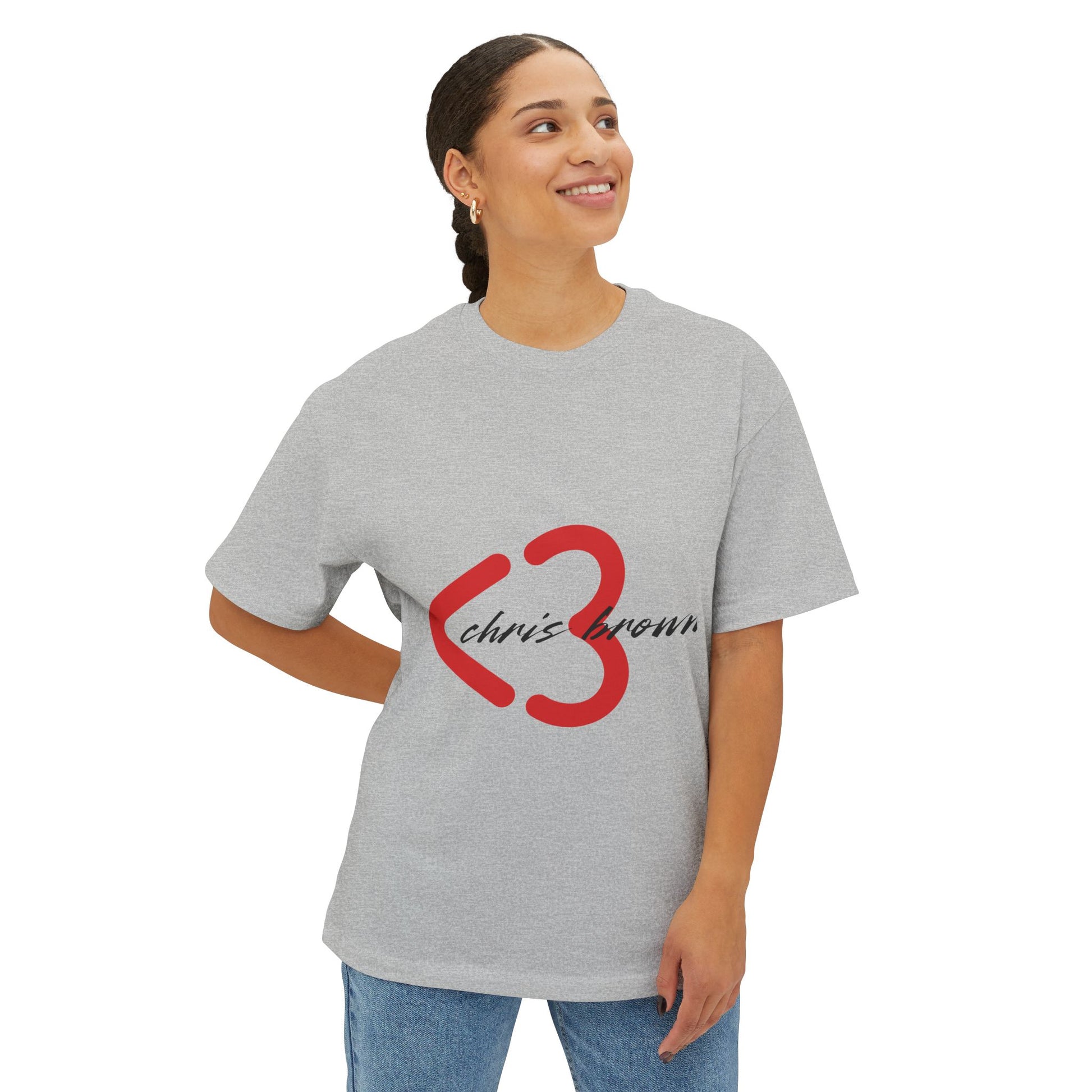 Minimal Heart Icon Unisex oversized Boxy Tee - snazzymerch
