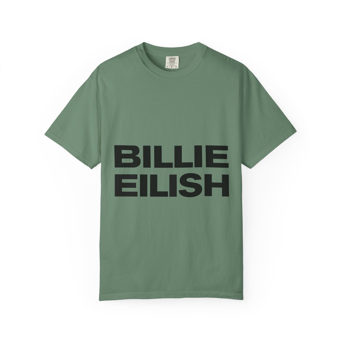 Billie Eilish Inspired Dyed T-shirt – Stacked Glow Text Edition Printify