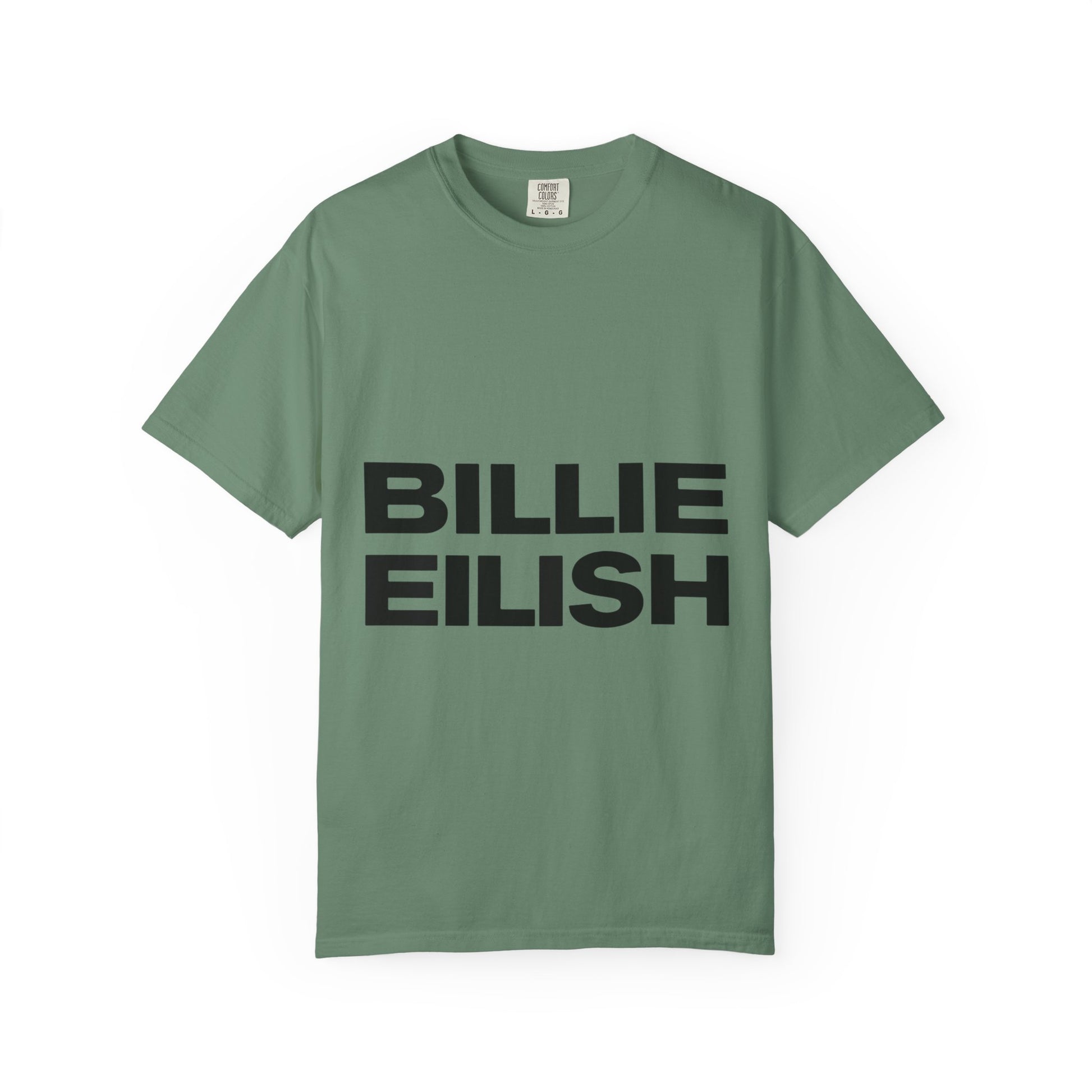 Billie Eilish Inspired Dyed T-shirt – Stacked Glow Text Edition Printify