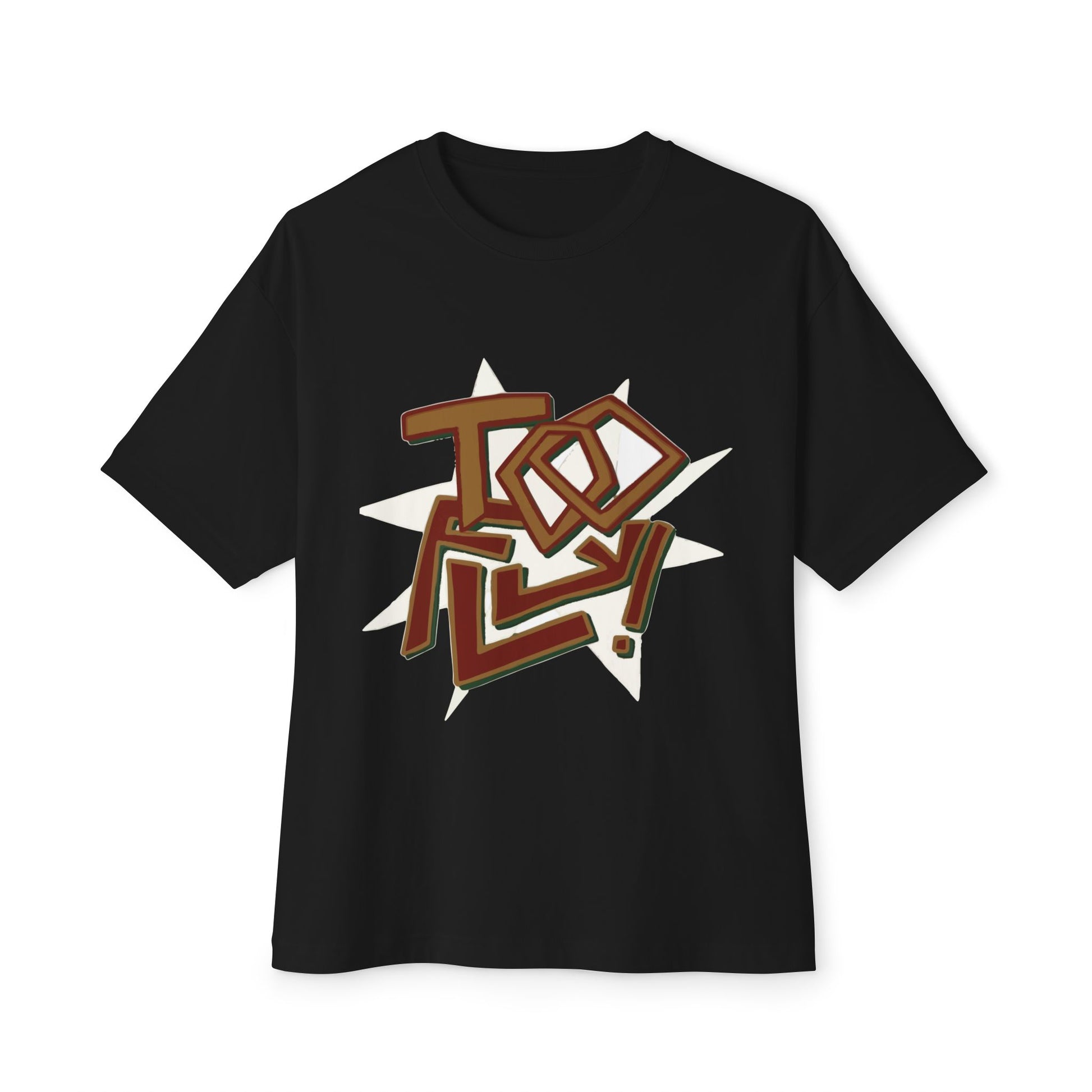 Geometric Lettering Unisex Oversized Boxy Tee - snazzymerch