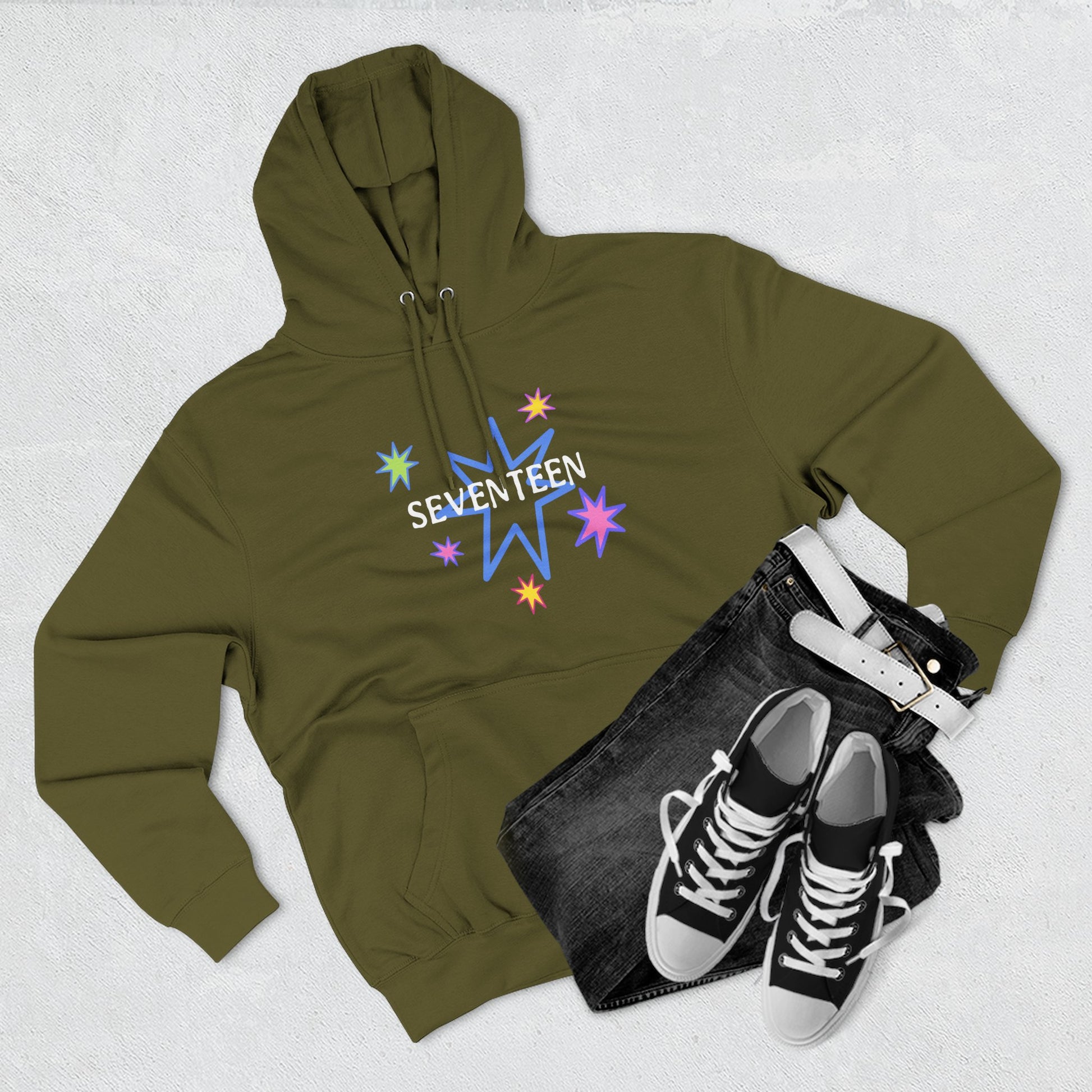 Starlight Seventeen Three-Panel Fleece Hoodie - snazzymerch