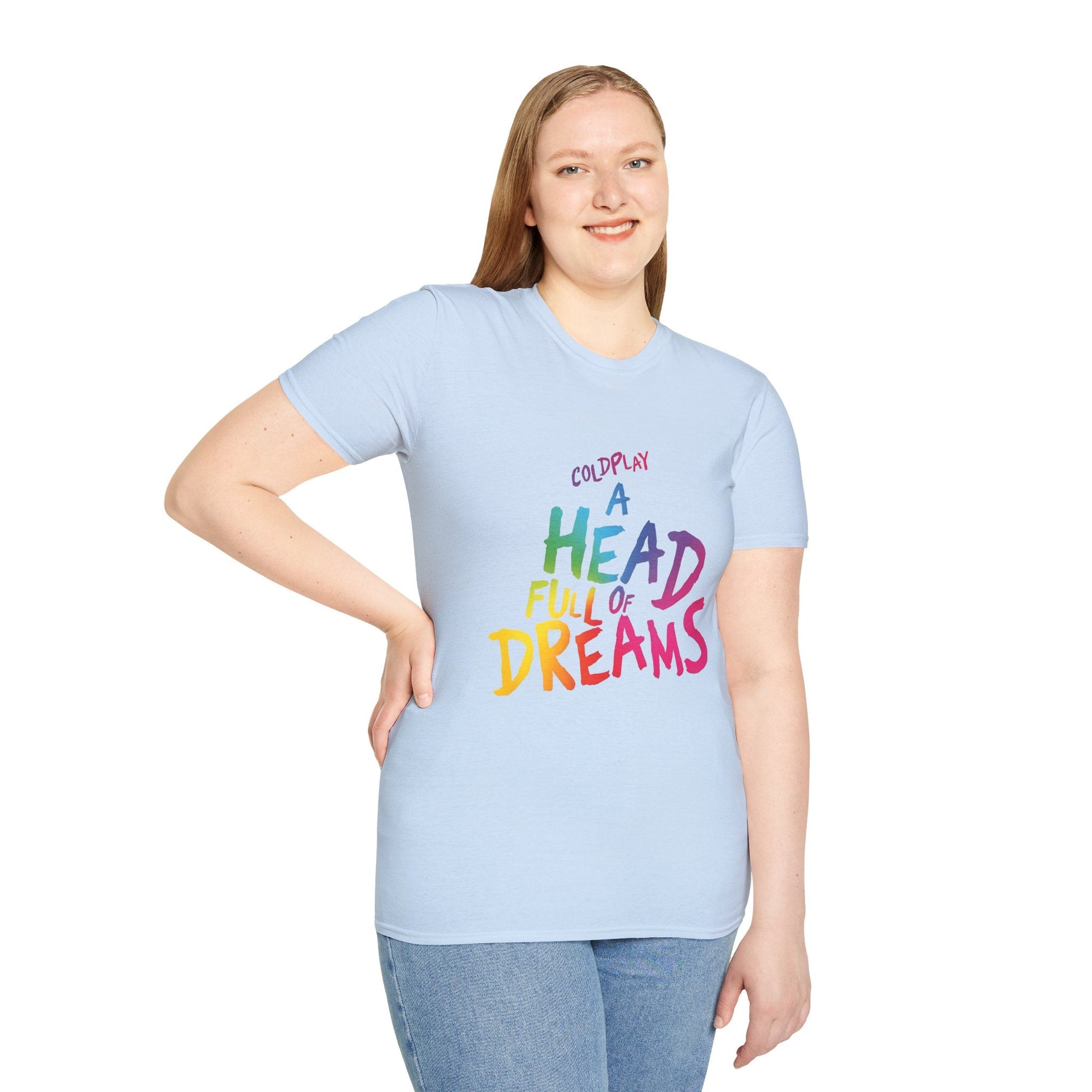Unisex Softstyle T-Shirt Inspired by Coldplay’s Iconic A Head Full of Dreams Printify