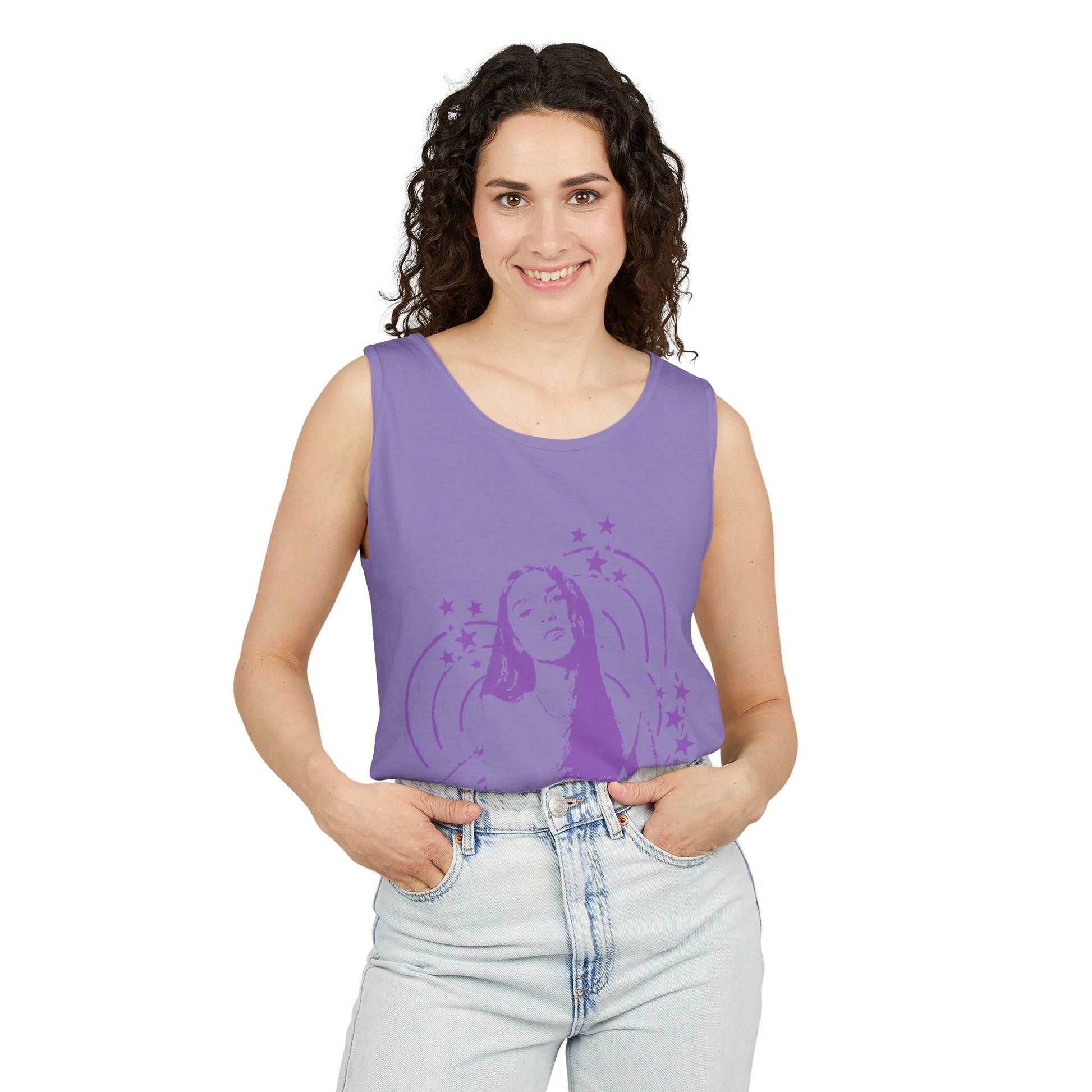 Olivia Rodrigo Star Portrait-Dyed Tank Top Printify