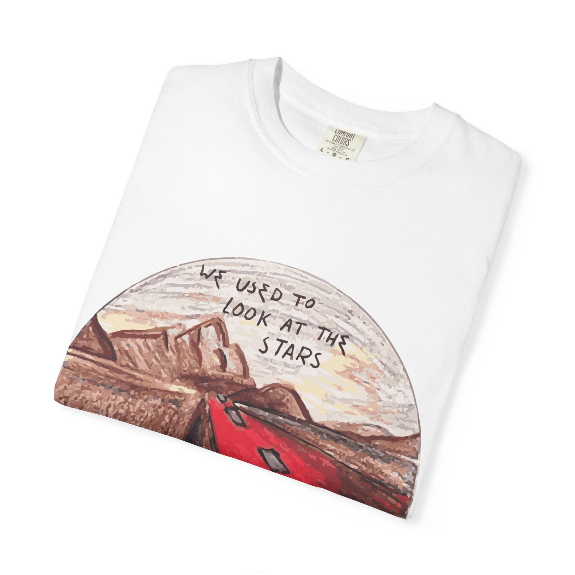 Hand-Drawn Desert Unisex Garment-Dyed T-shirt - snazzymerch