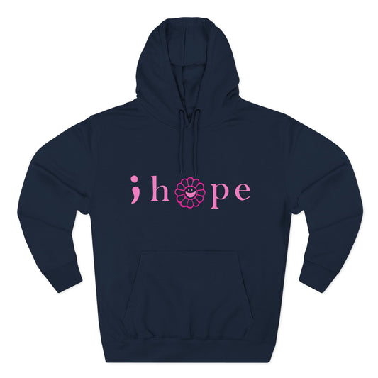 Pink Hope Smile Three-Panel Fleece Hoodie - snazzymerch