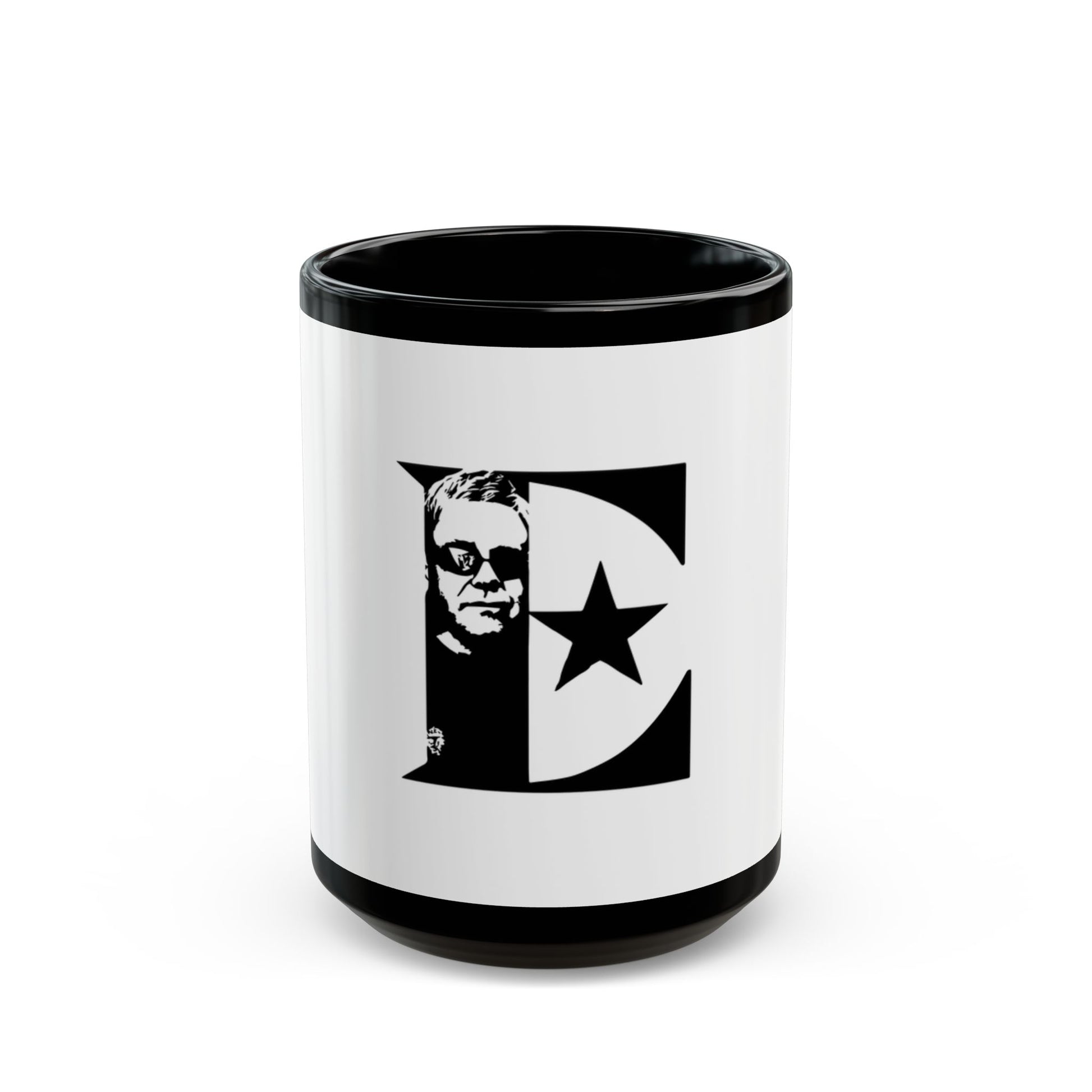 Black & White Portrait Black Mug (11oz, 15oz) - snazzymerch