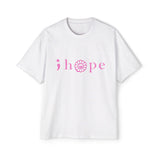Pink Hope Smile Men's Heavy Oversized Tee - snazzymerch