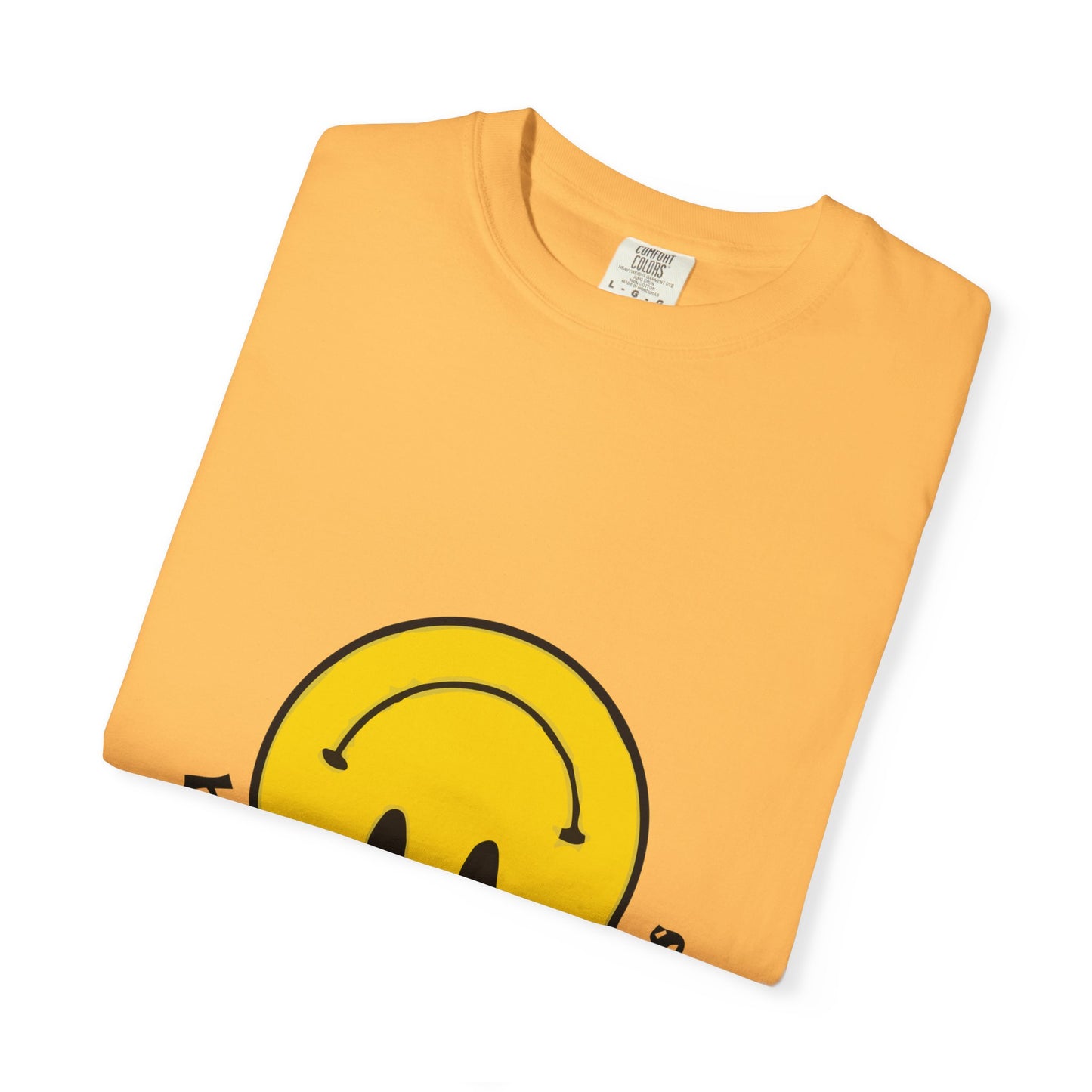 Yellow Smiley Unisex Garment-Dyed T-shirt - snazzymerch