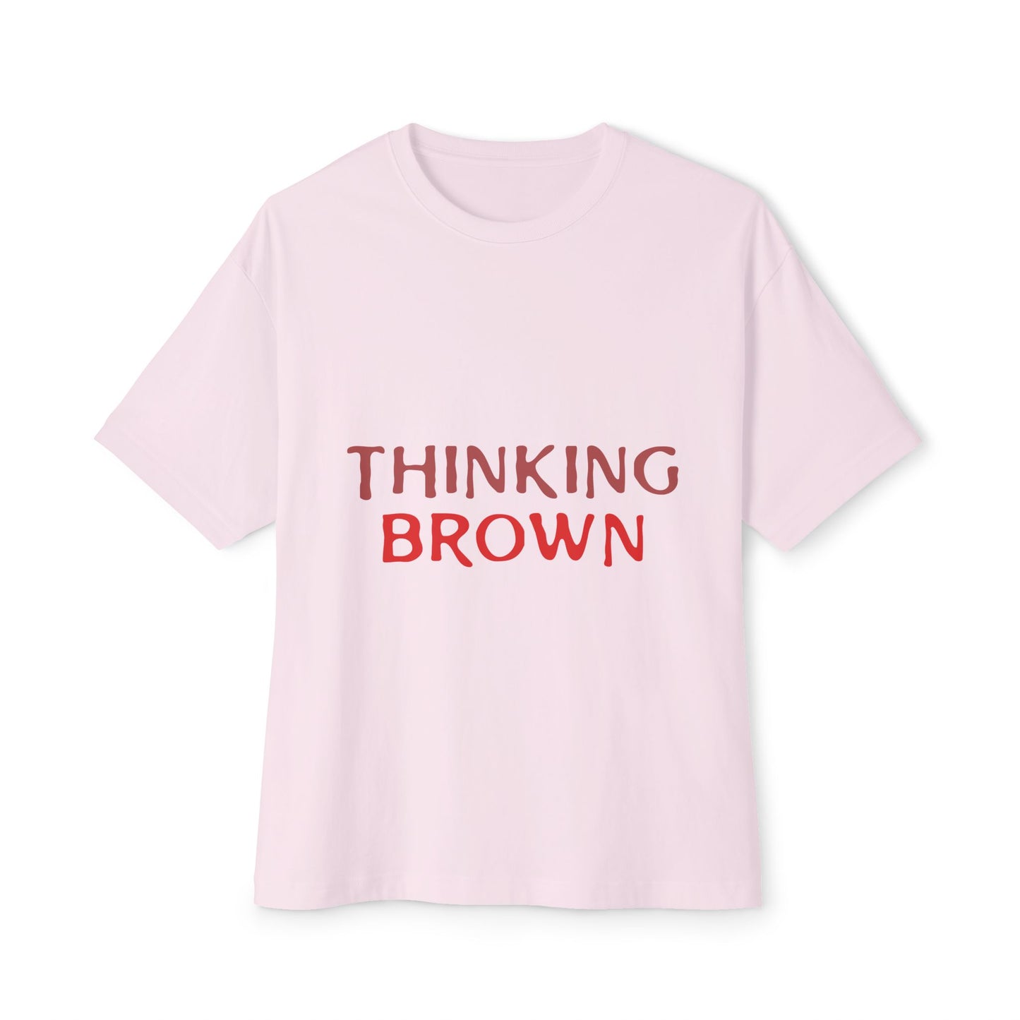 Thinking Bold Text Unisex oversized Boxy Tee - snazzymerch
