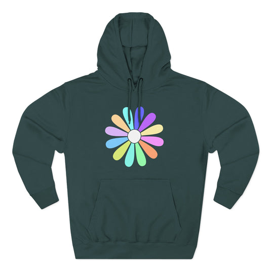 Rainbow Bloom Positivity Three-Panel Fleece Hoodie - snazzymerch